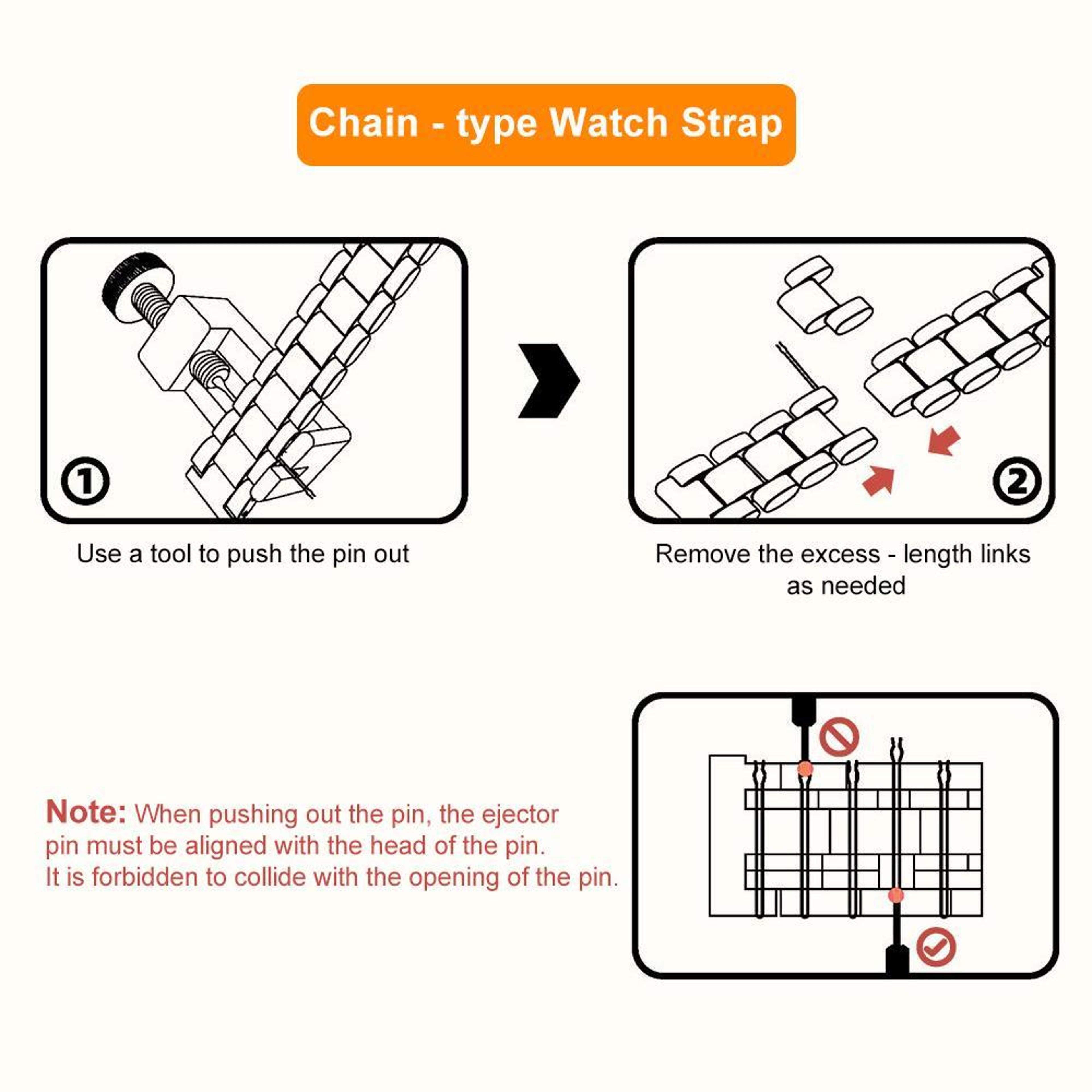 22mm Stainless Steel Watch Band XDfind Stepped Adjustable Metal Watch Strap 9