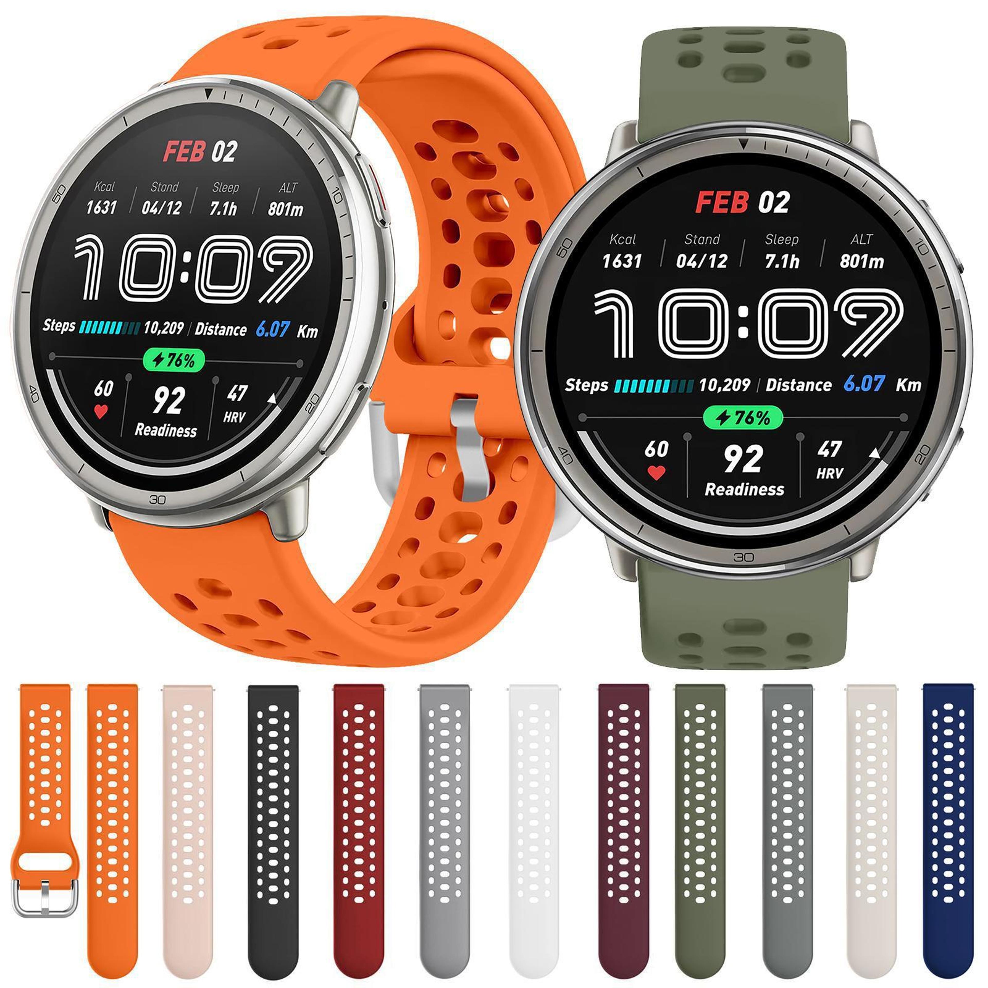 Silicone Sport Watch Band With Silver Buckle Adjustable Replacement Watch Strap 5