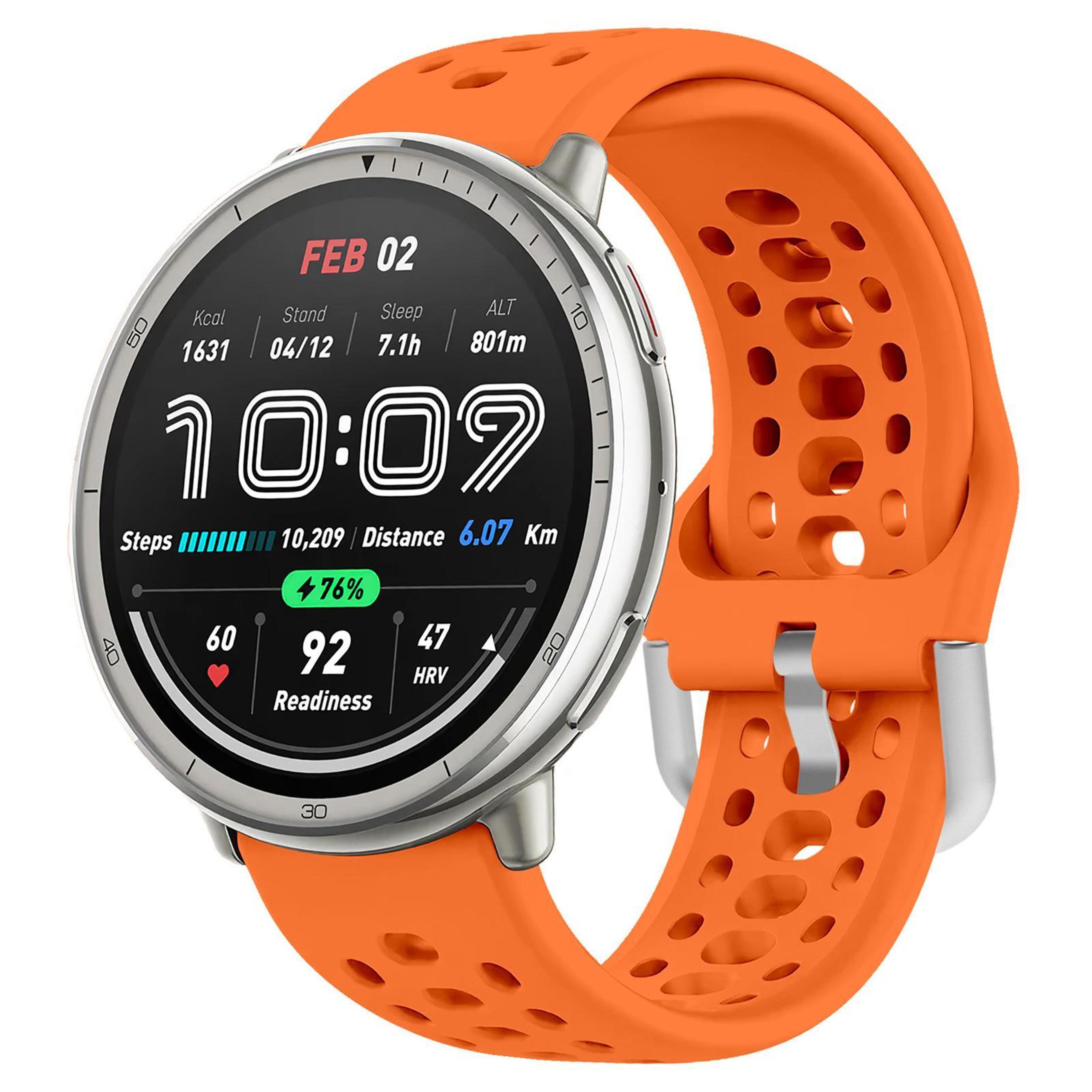 Silicone Sport Watch Band With Silver Buckle Adjustable Replacement Watch Strap 1