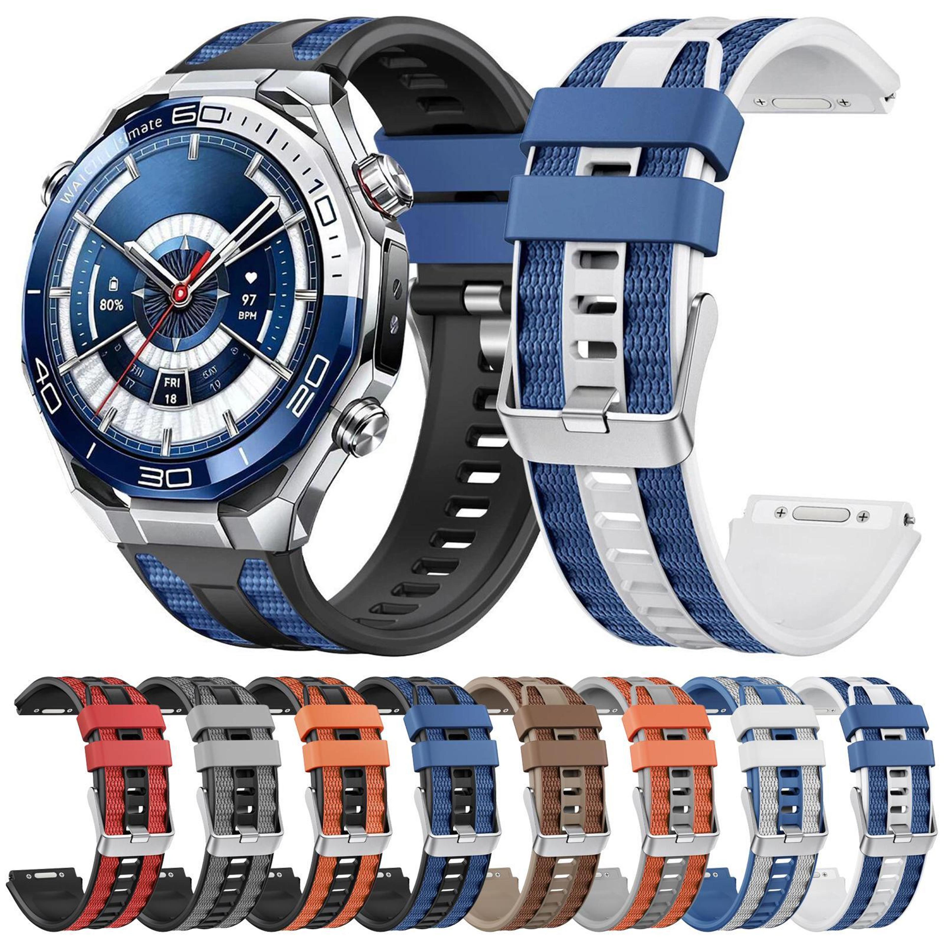 Huawei Watch Ultimate 2 Silicone Watch Band Two Color Sport Replacement Strap With Push Button Clas 5
