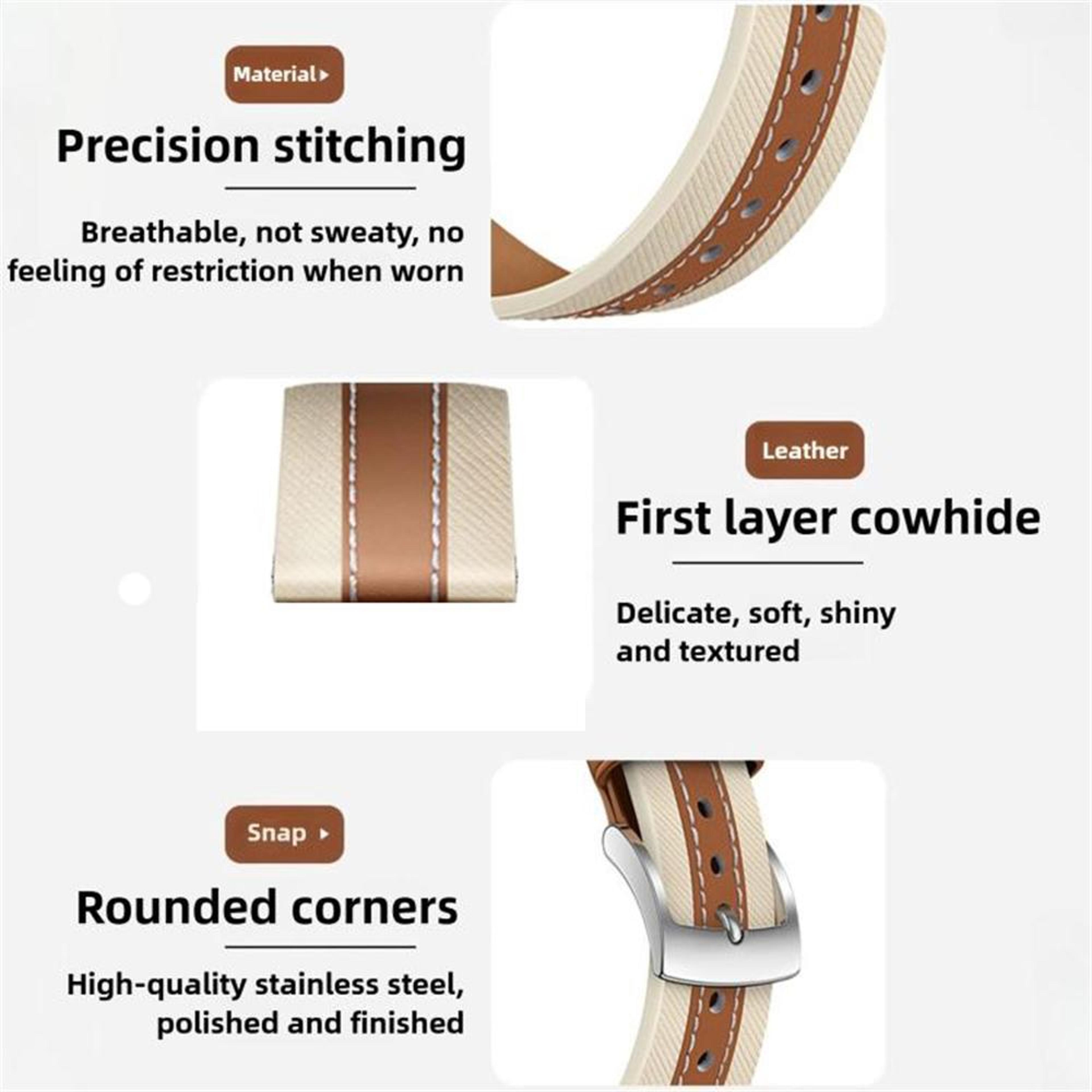 Xiaomi Band 10 Pro Redmi Watch 6 5 Genuine Leather Watch Band Color Block Saddle Strap 5