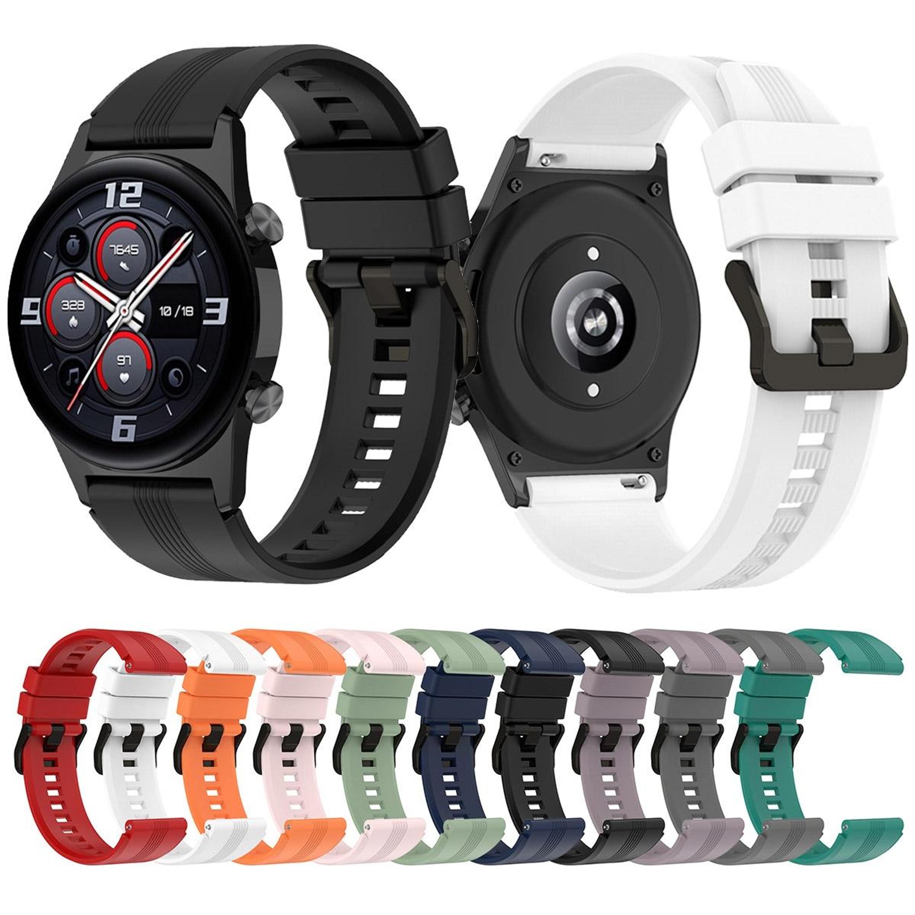 Honor Watch GS 4 Silicone Watch Band With Stainless Steel Buckle Adjustable Replacement Watch Strap 10
