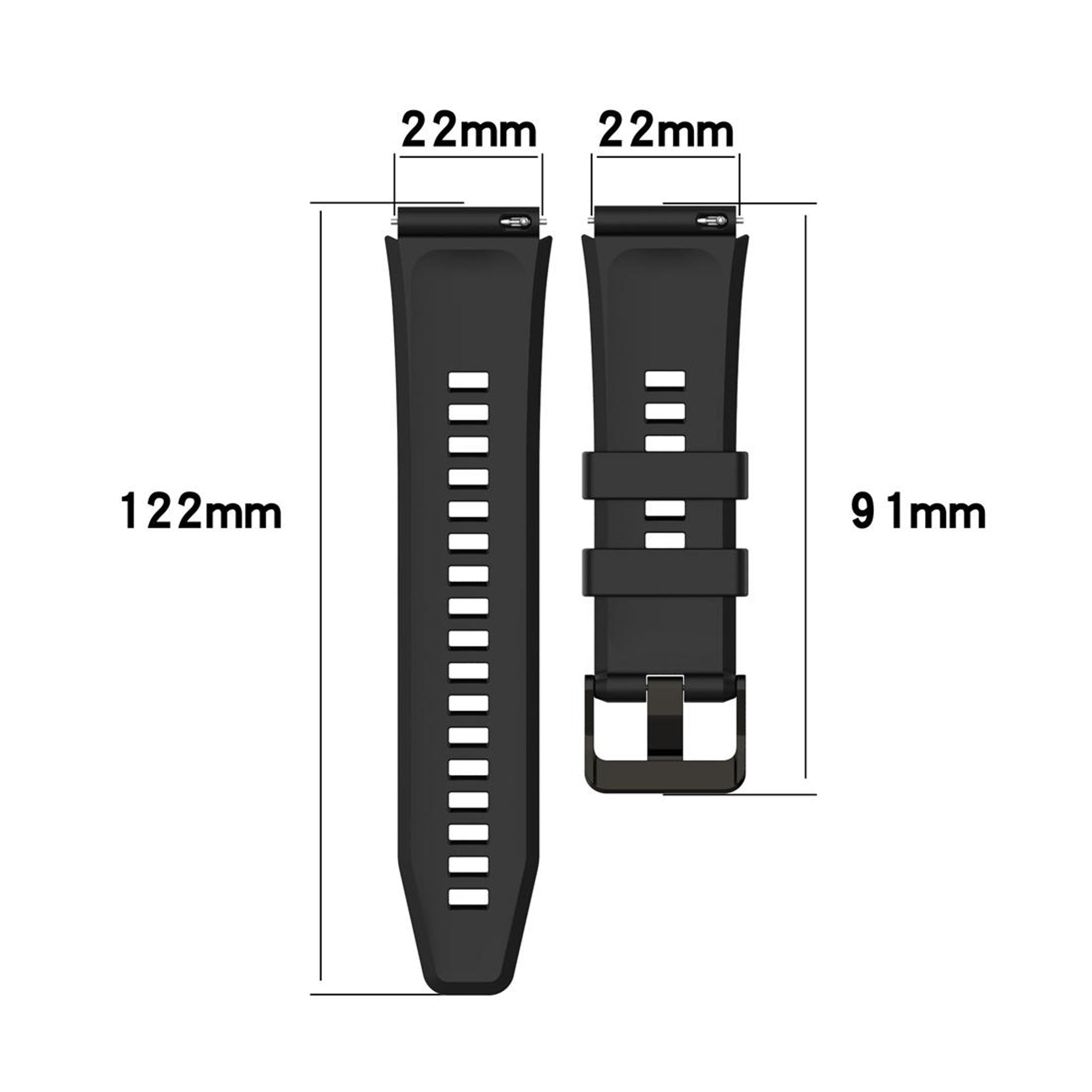 Honor Watch GS 4 Silicone Watch Band With Stainless Steel Buckle Adjustable Replacement Watch Strap 16