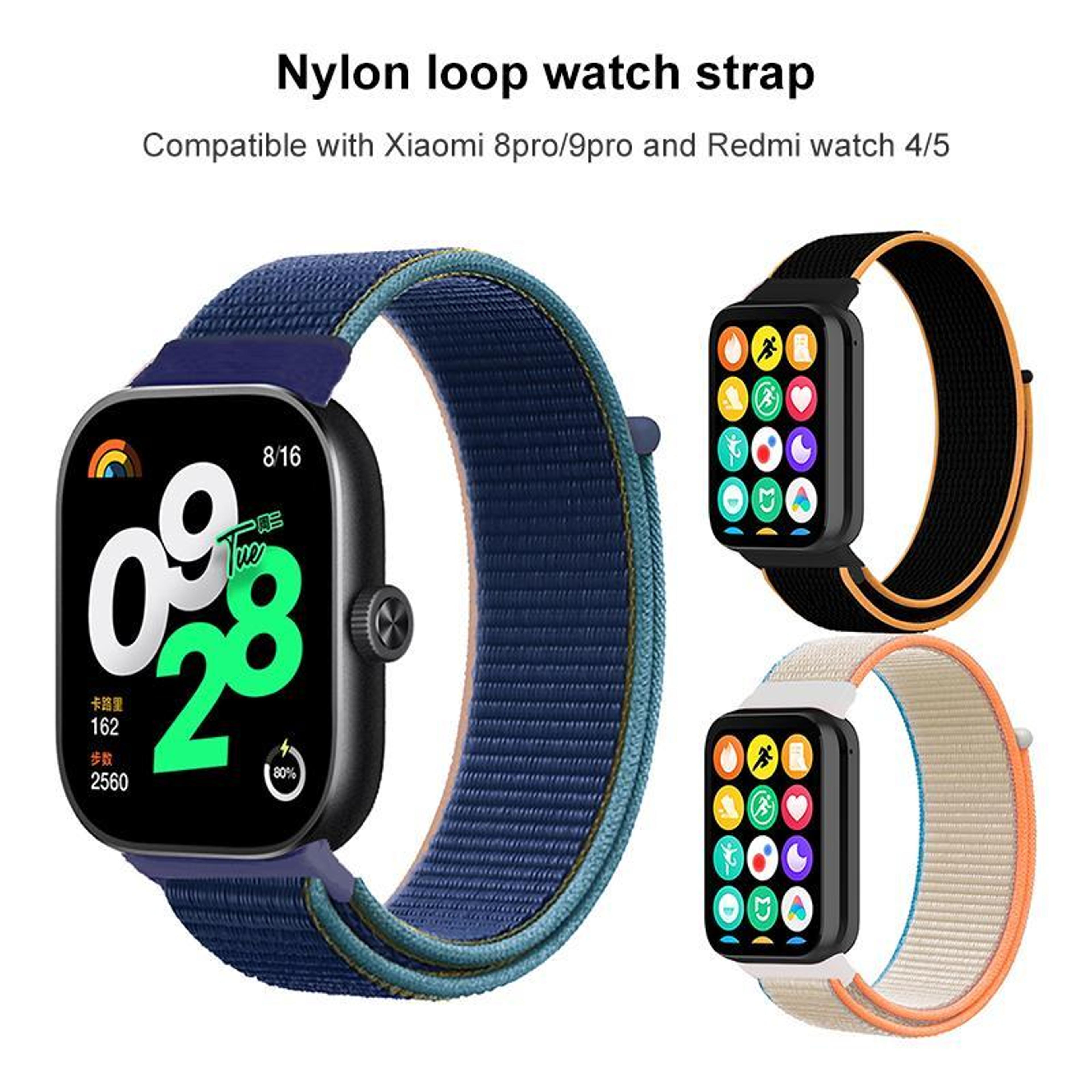 Xiaomi Band 9 Pro Strap Nylon Hook And Loop Fastener Replacement Watch Band For Xiaomi Band 8 Pro R 5