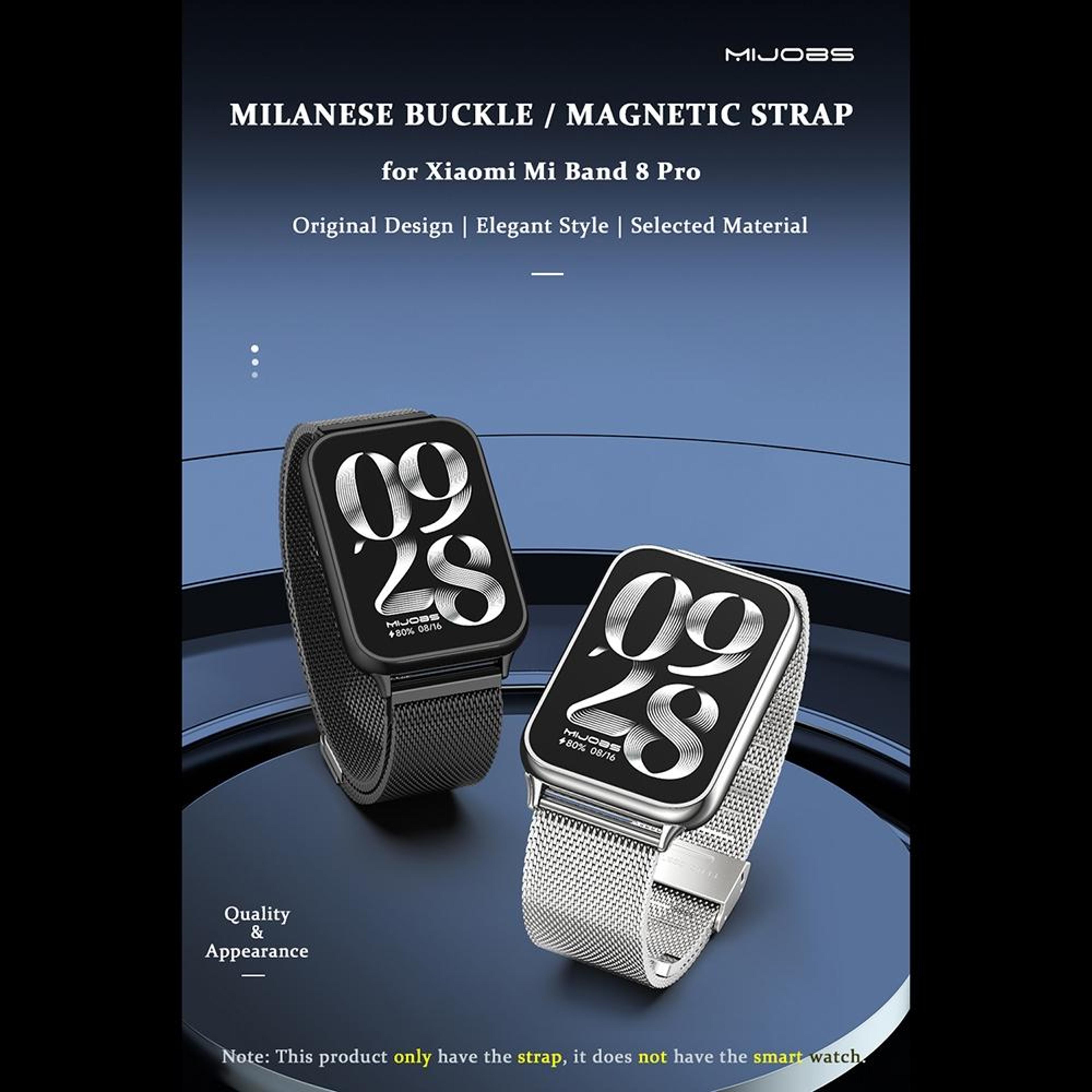 Mijobs Milan Magnetic Stainless Steel Watch Band For Xiaomi Band 10 Pro Redmi Watch 6 5 Adjustable  4