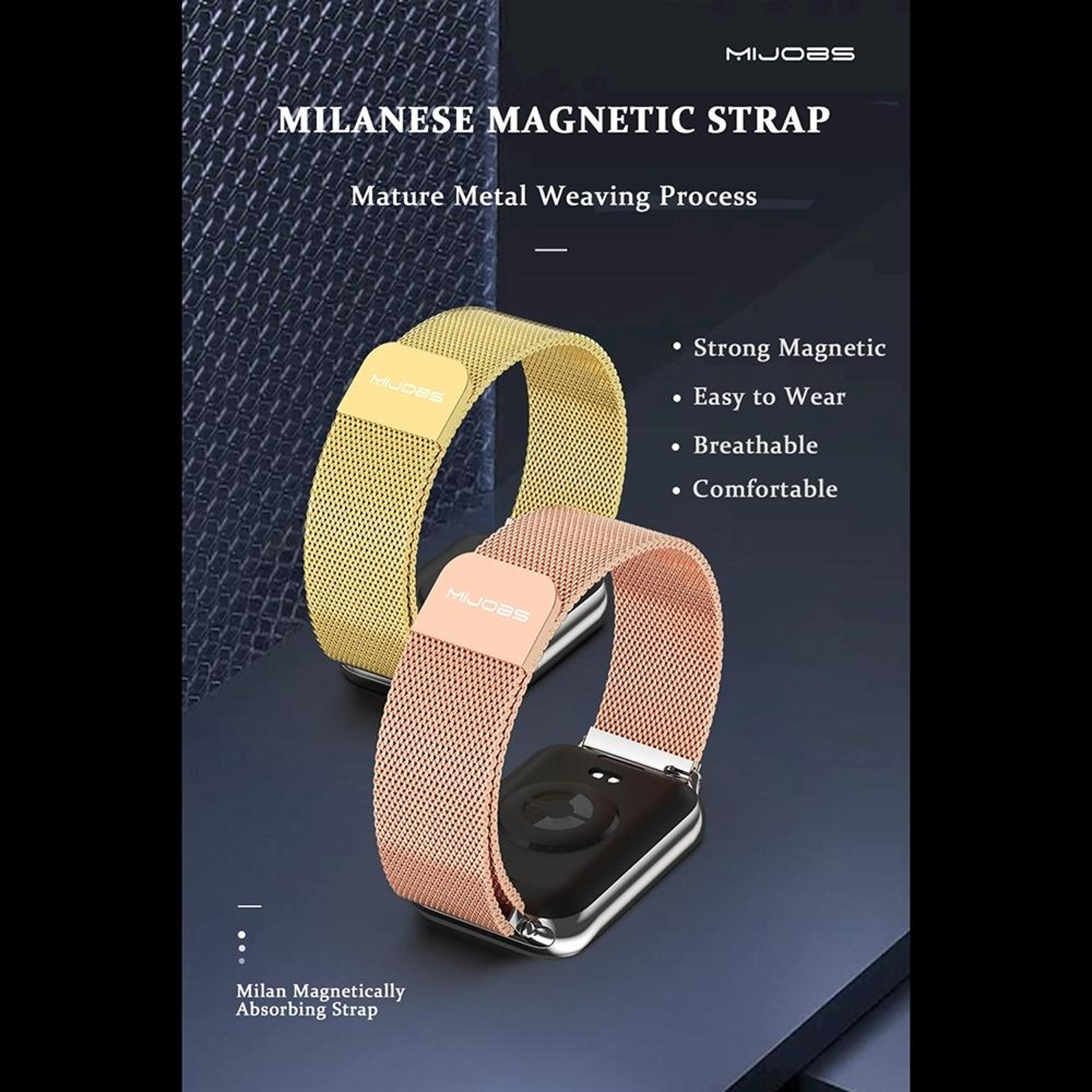 Mijobs Milan Magnetic Stainless Steel Watch Band For Xiaomi Band 10 Pro Redmi Watch 6 5 Adjustable  6