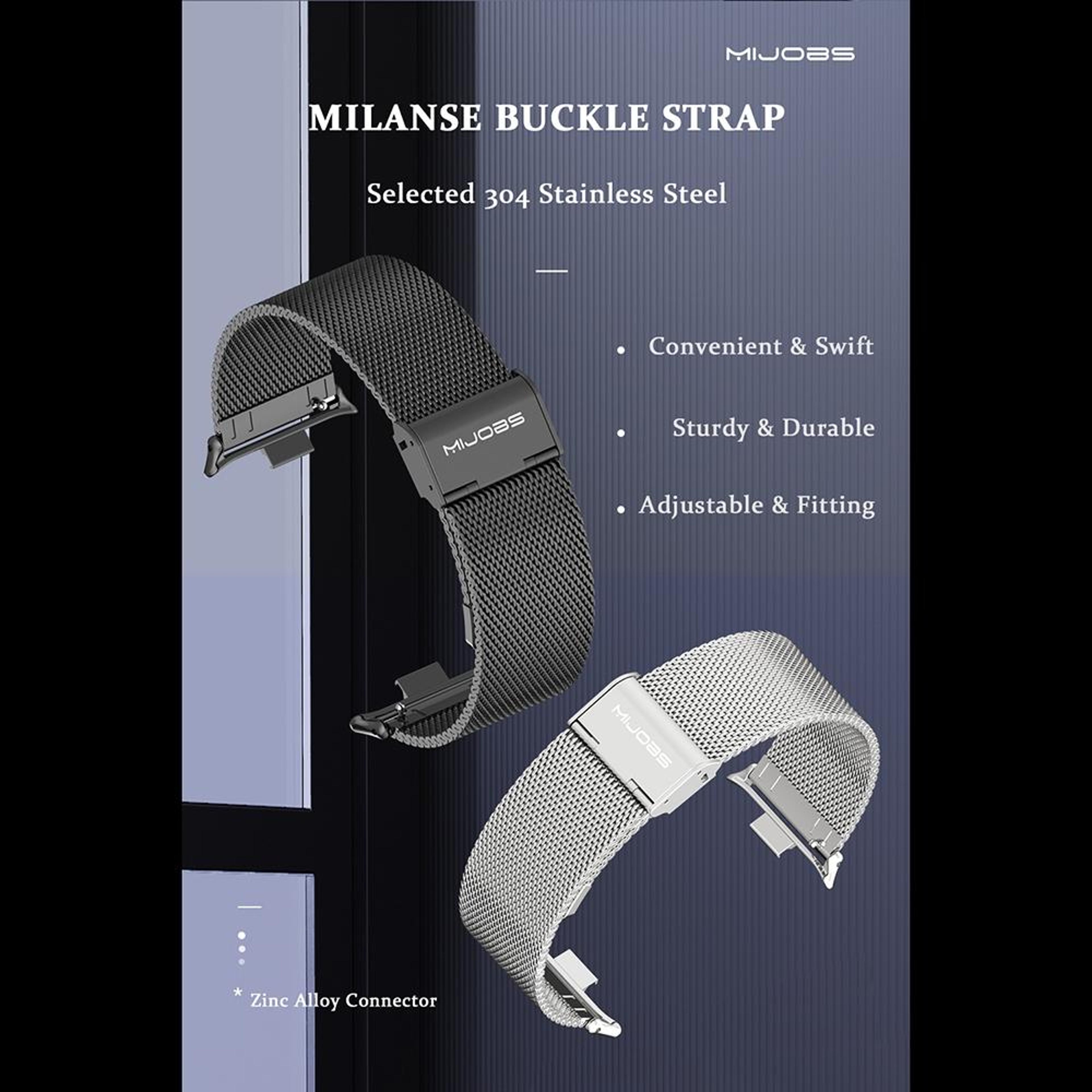 Mijobs Milan Magnetic Stainless Steel Watch Band For Xiaomi Band 10 Pro Redmi Watch 6 5 Adjustable  7