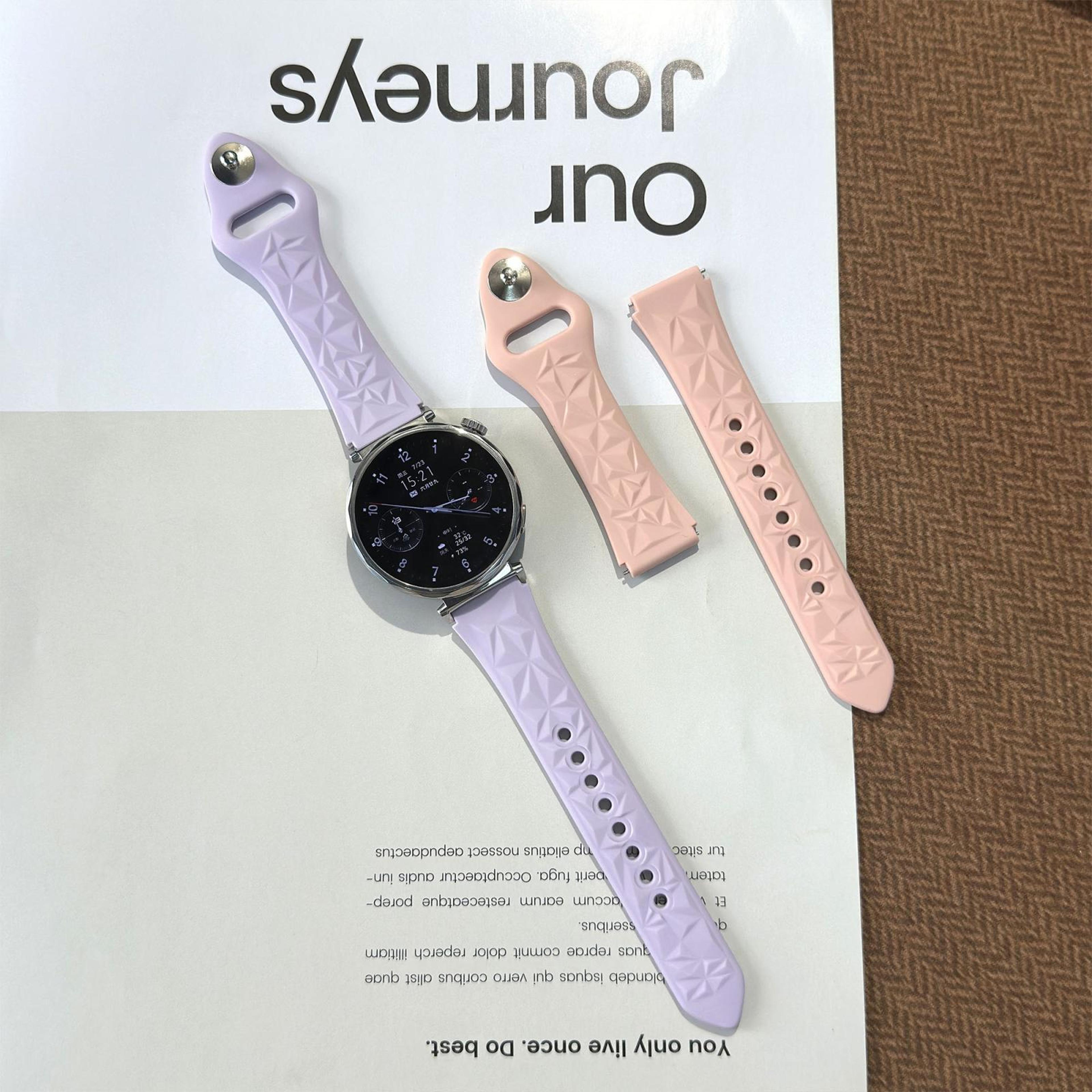 18mm Slim Silicone Watch Band With Reverse Buckle Ice Crystal Adjustable Replacement Strap 6