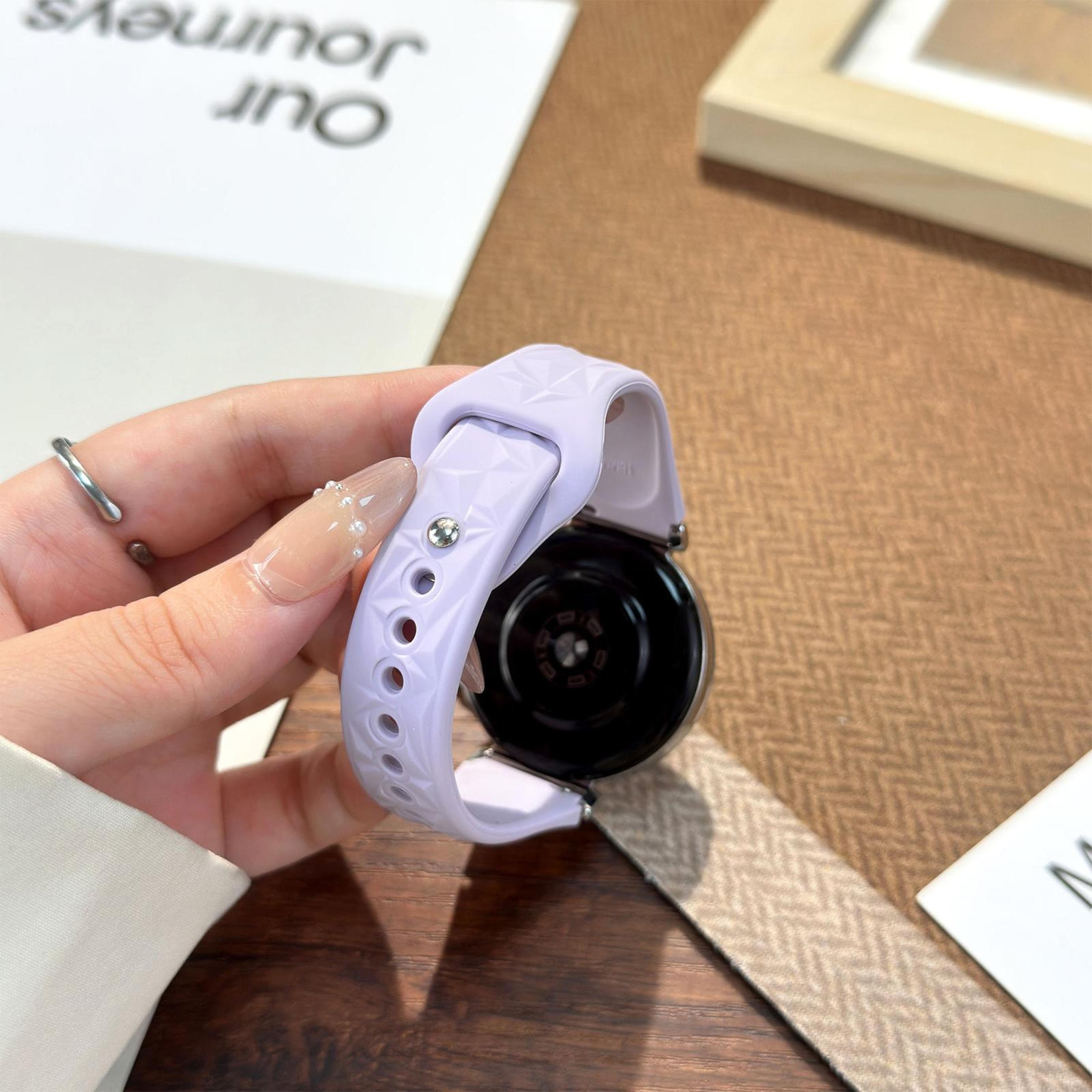 18mm Slim Silicone Watch Band With Reverse Buckle Ice Crystal Adjustable Replacement Strap 8