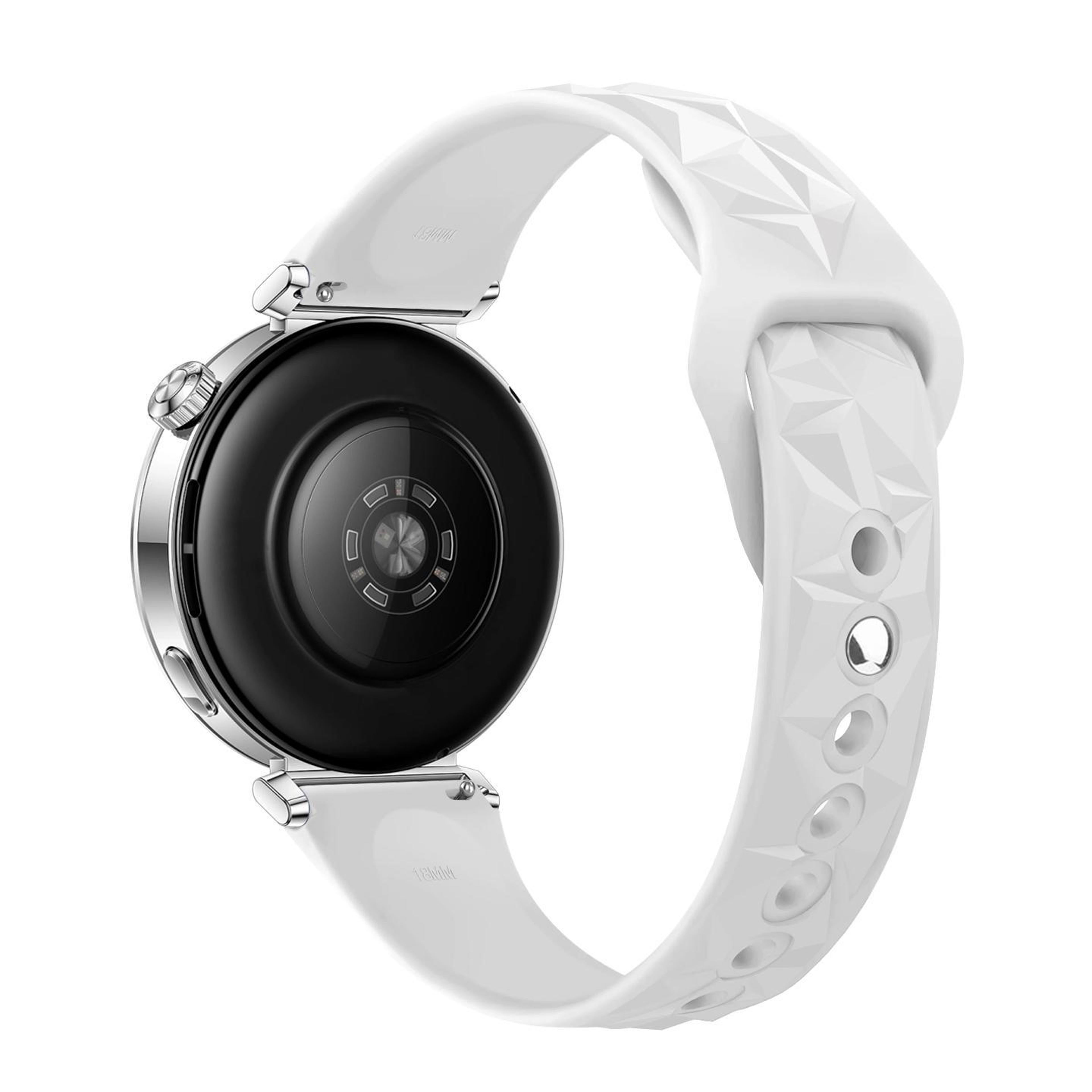 18mm Slim Silicone Watch Band With Reverse Buckle Ice Crystal Adjustable Replacement Strap 10
