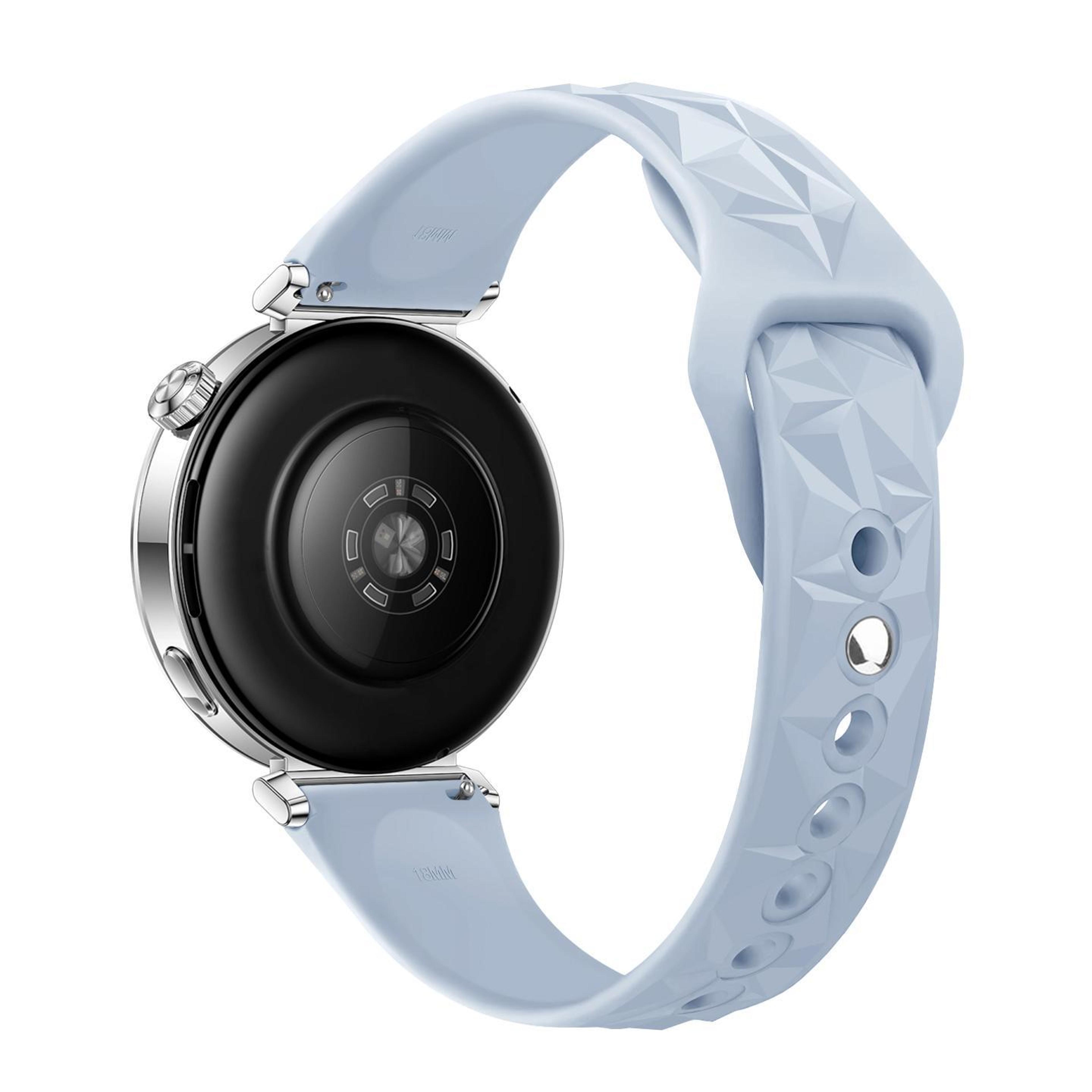 18mm Slim Silicone Watch Band With Reverse Buckle Ice Crystal Adjustable Replacement Strap 12
