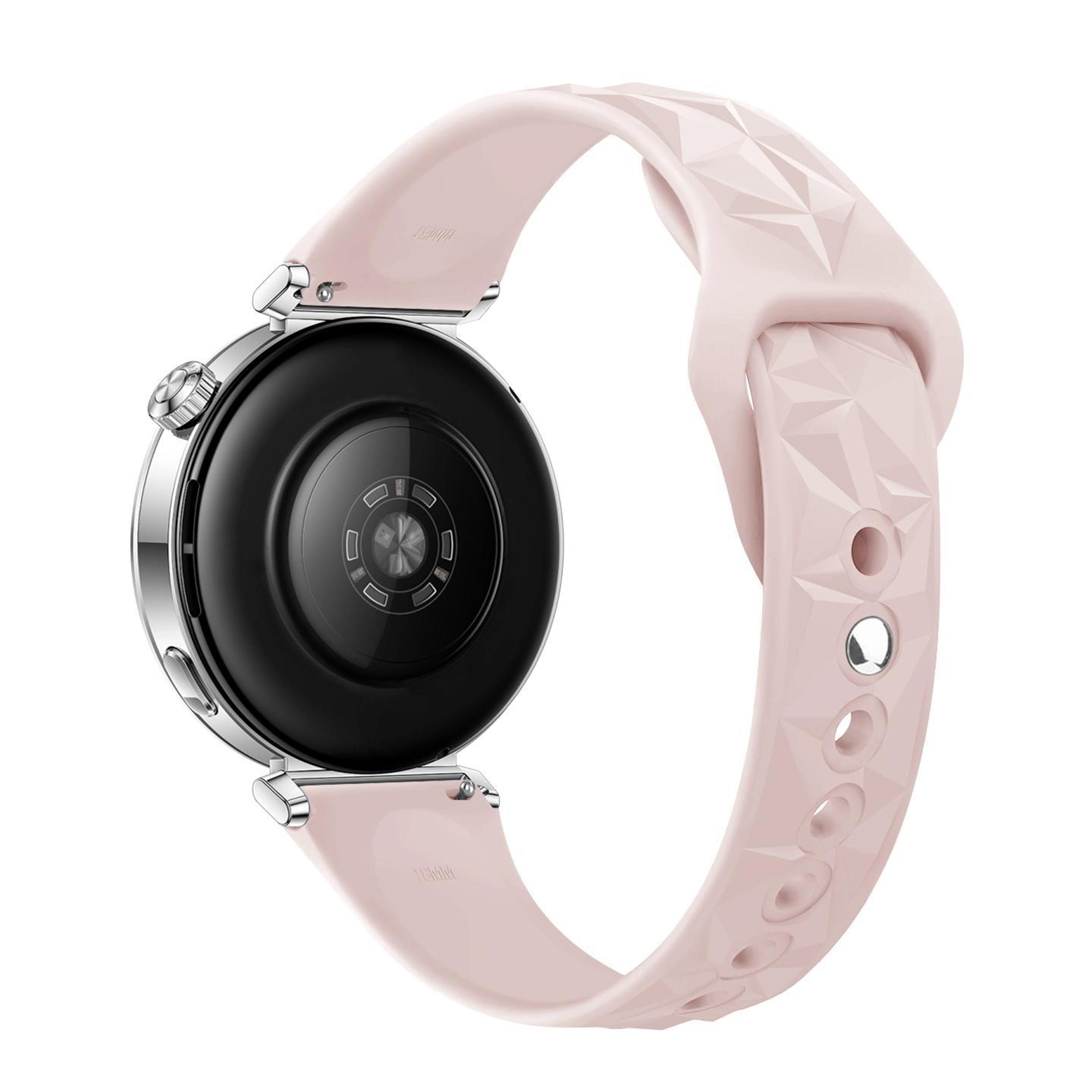 18mm Slim Silicone Watch Band With Reverse Buckle Ice Crystal Adjustable Replacement Strap 15