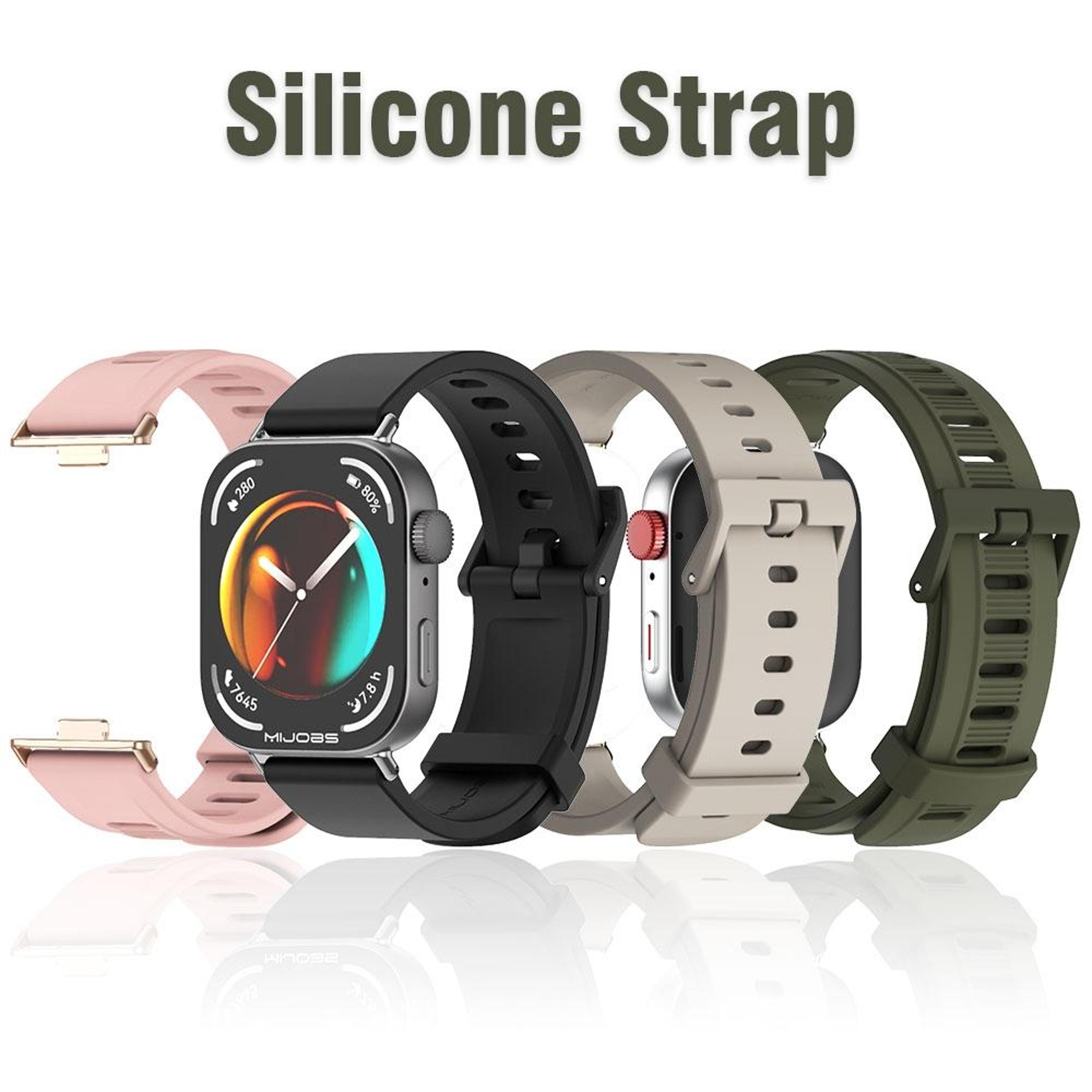 MIJOBS Huawei Watch Fit 3 Silicone Watch Band Adjustable Soft Replacement Strap 8