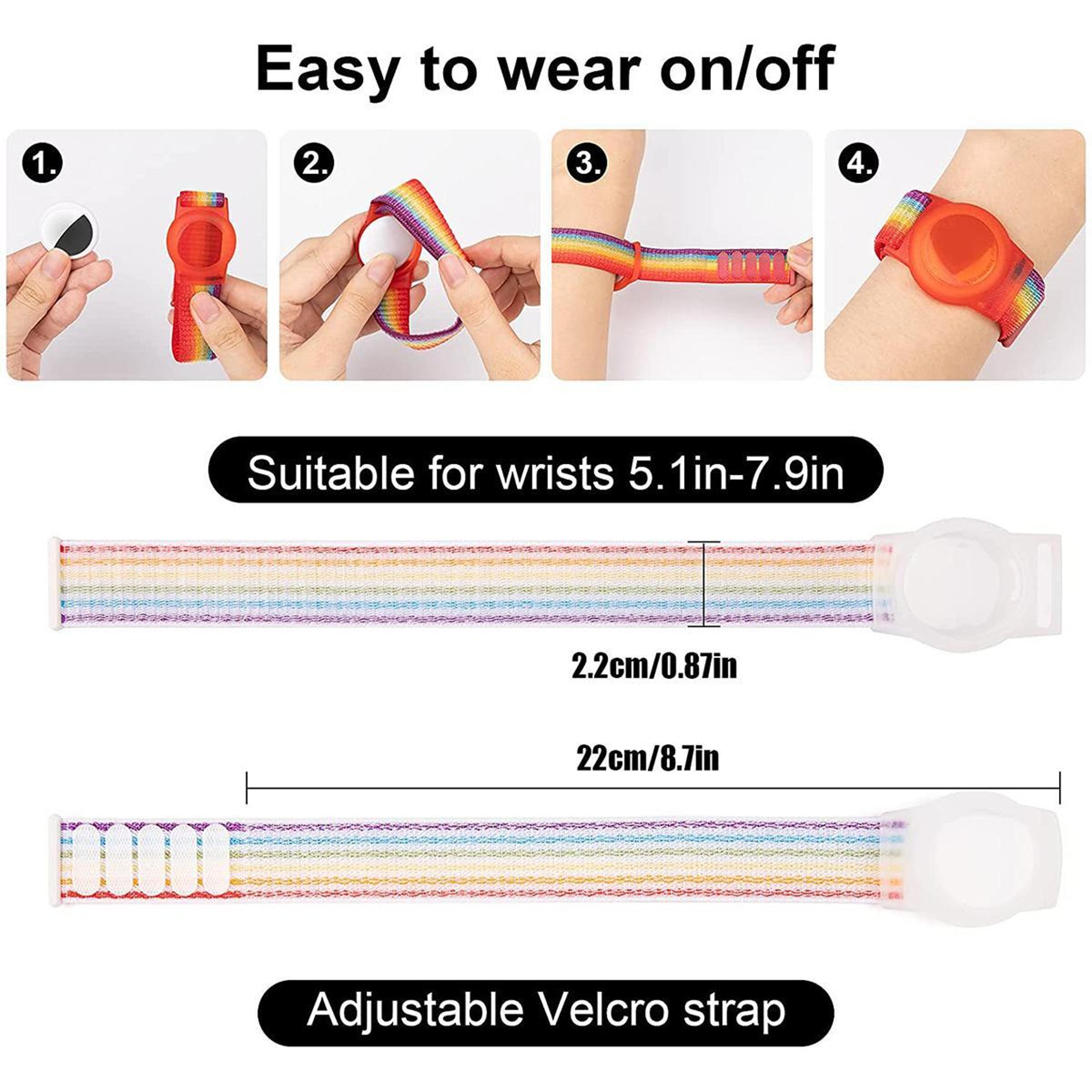 XDfind AirTag Wristband Nylon Loop AirTag Protective Case For AirTag 2nd Gen And 1st Gen 5