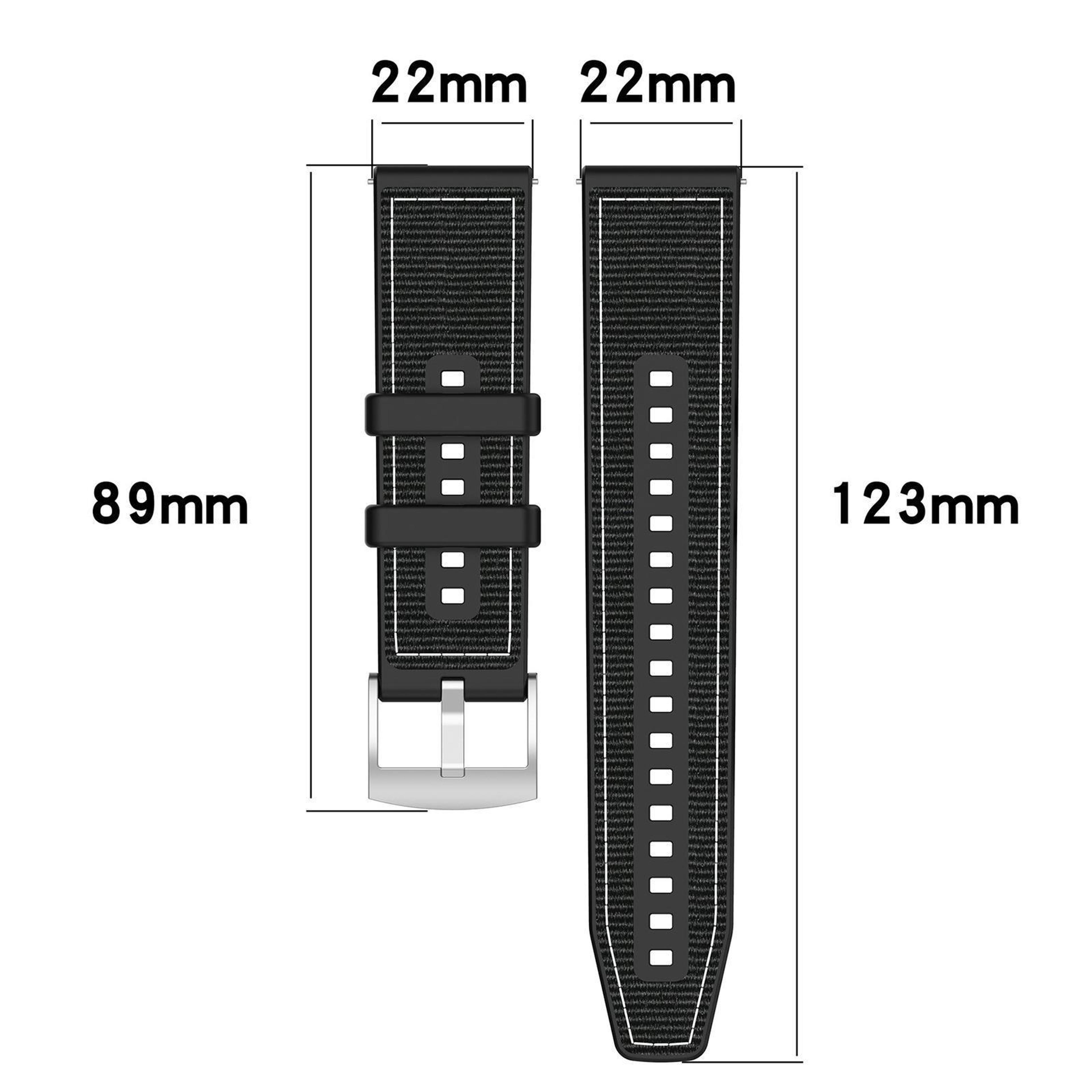 Amazfit T Rex 3 Hybrid Nylon Silicone Watch Band 22mm Adjustable Replacement Strap 5