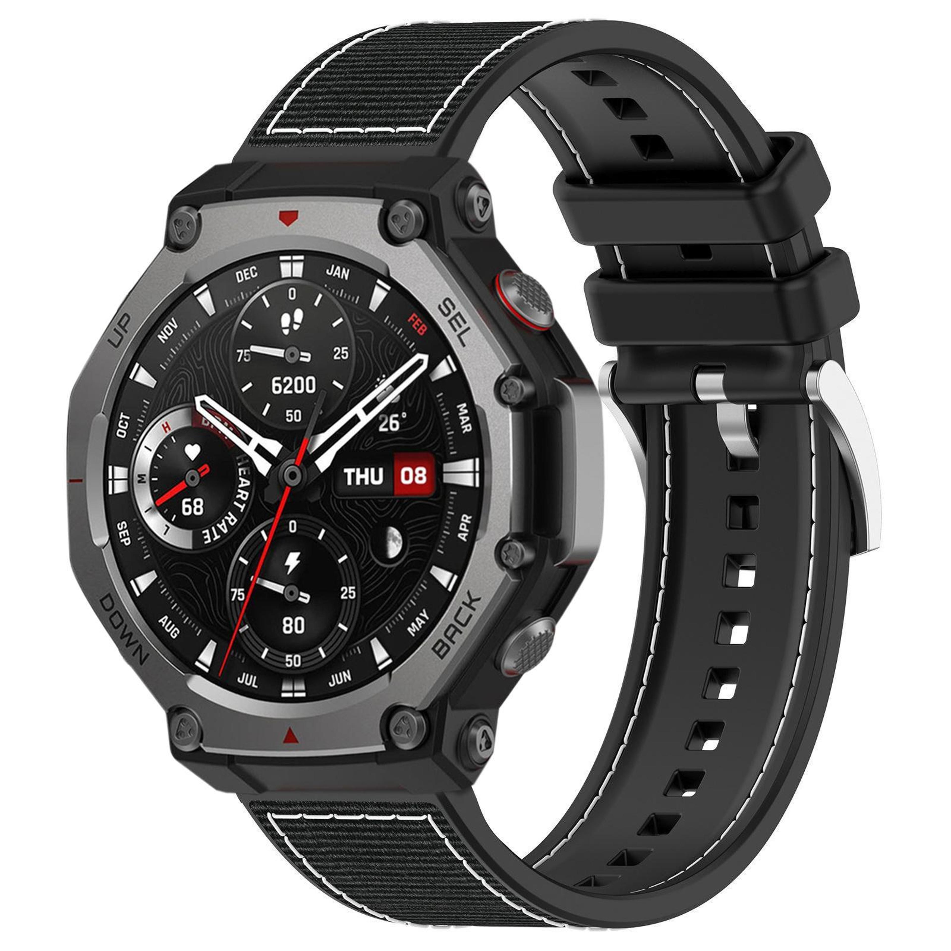 Amazfit T Rex 3 Hybrid Nylon Silicone Watch Band 22mm Adjustable Replacement Strap 2