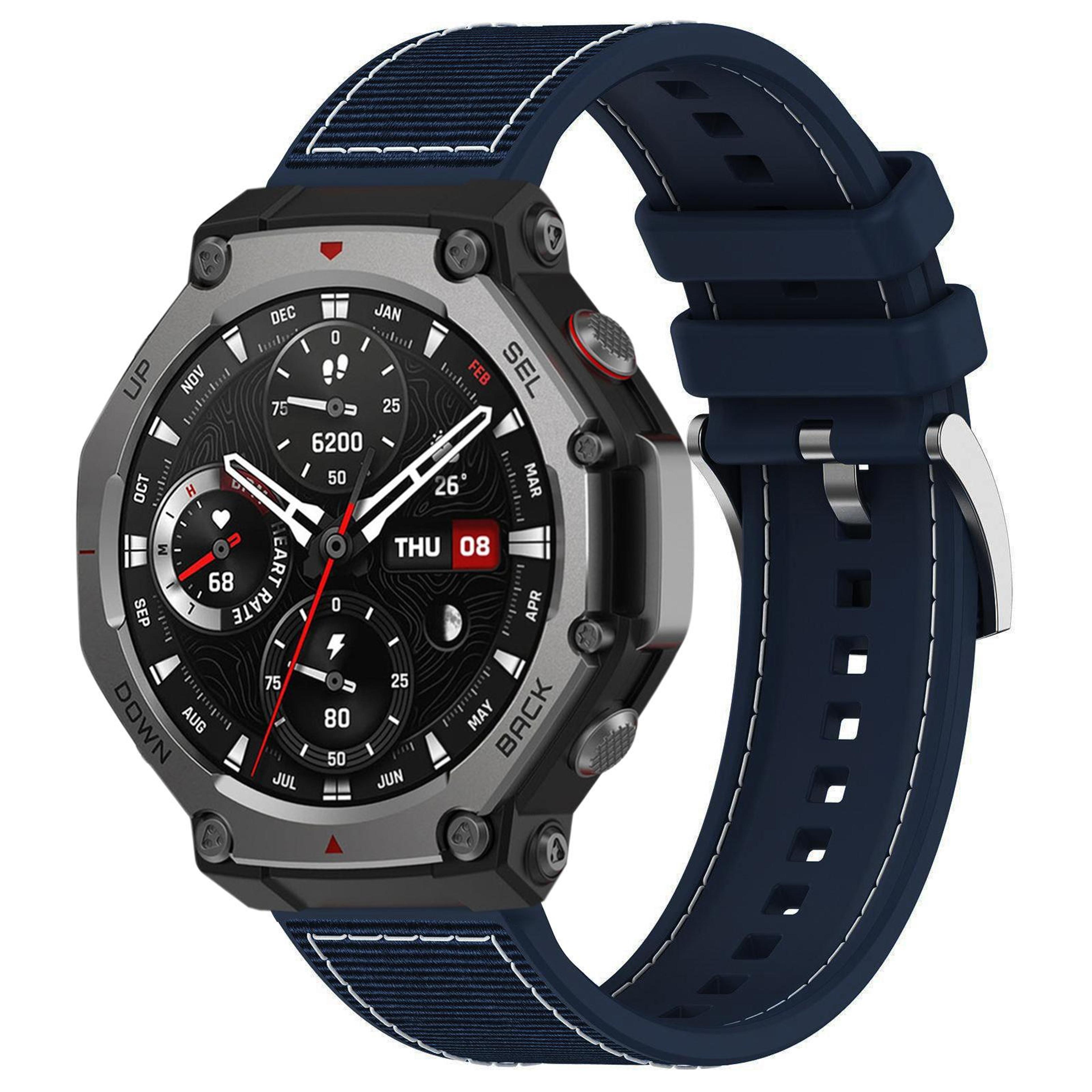 Amazfit T Rex 3 Hybrid Nylon Silicone Watch Band 22mm Adjustable Replacement Strap 4