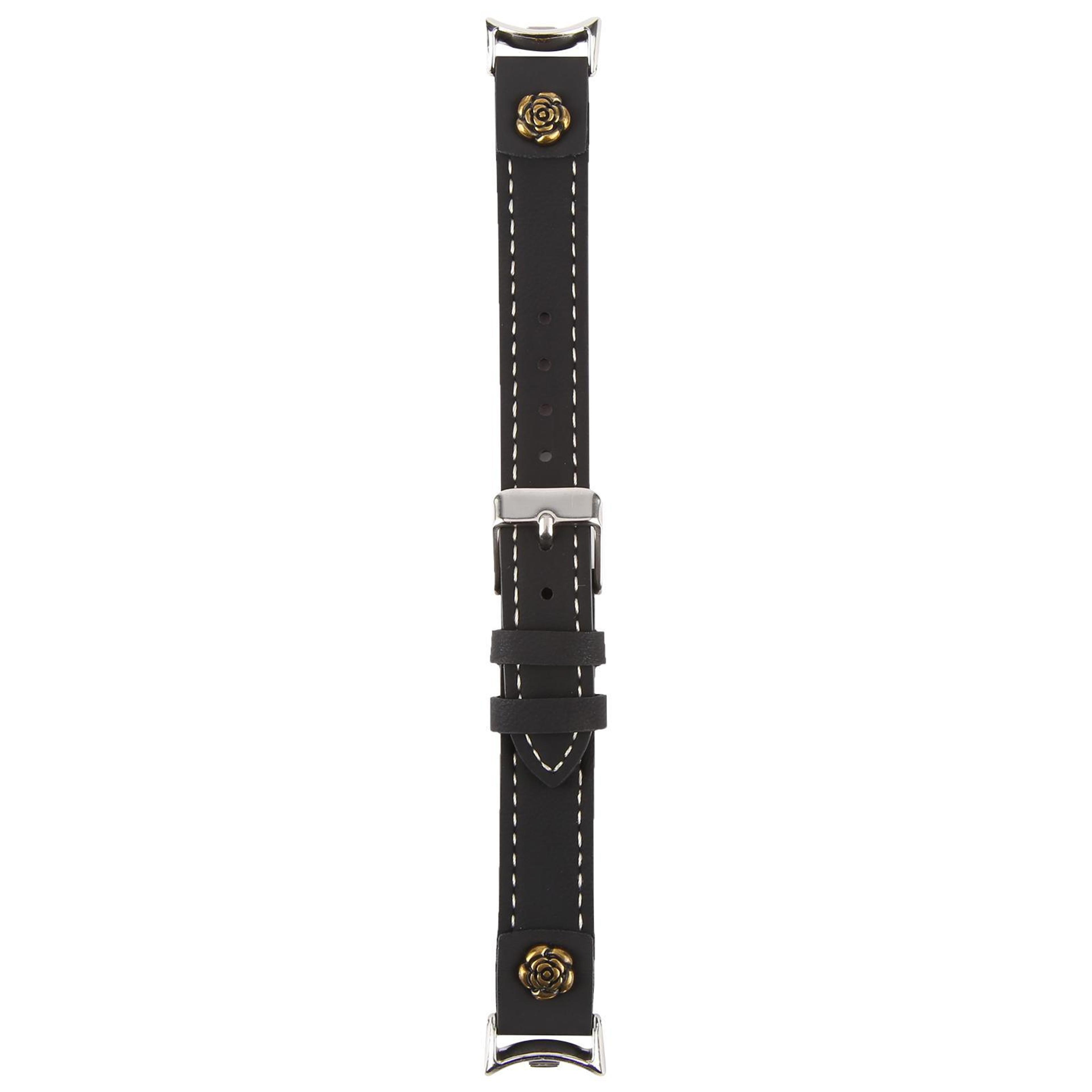 Xiaomi Smart Band 10 9 8 Leather Watch Band Rivet Camellia Microfiber Replacement Strap 5