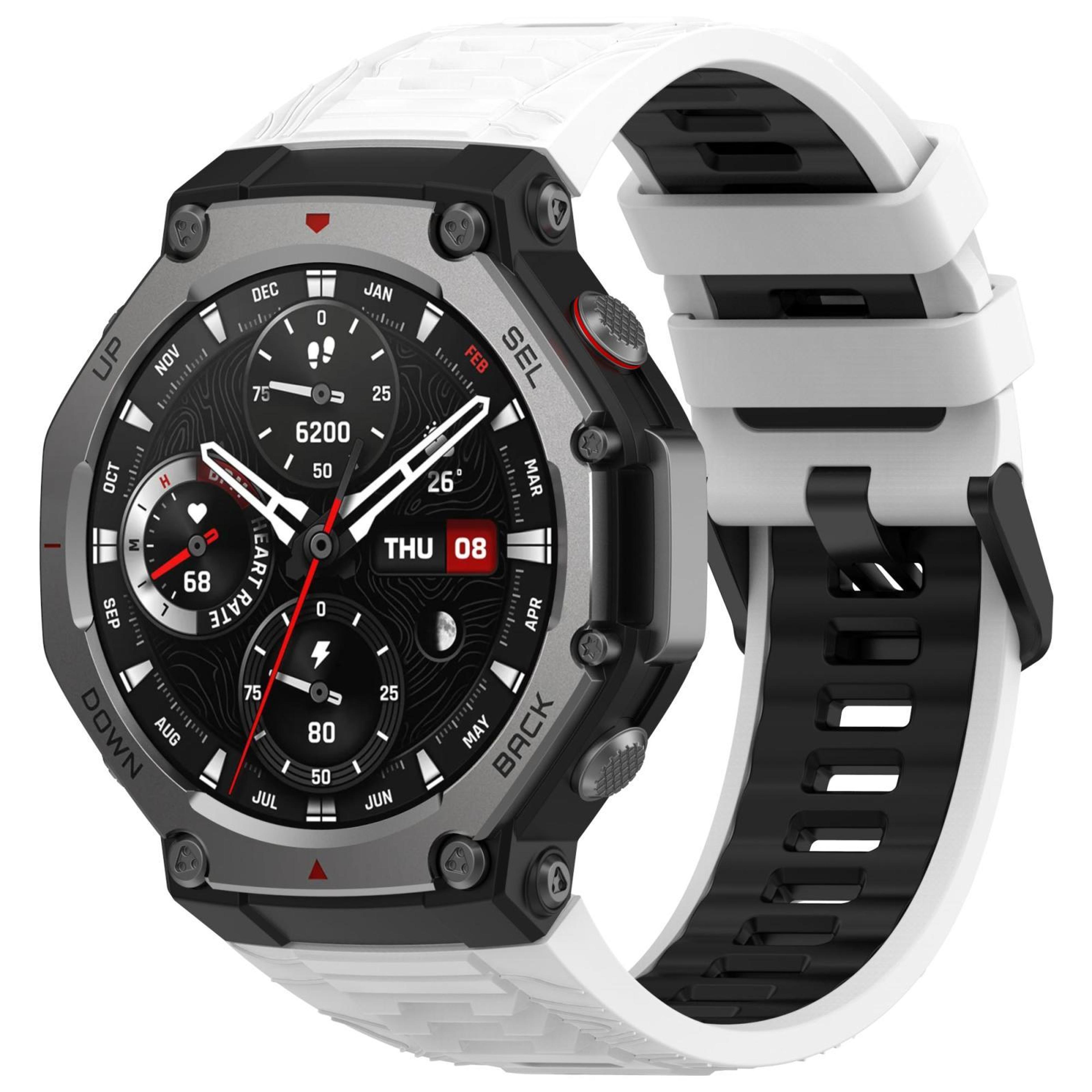 Amazfit T Rex 3 Silicone Watch Band Two Color Sport Replacement Strap With Black Buckle 14