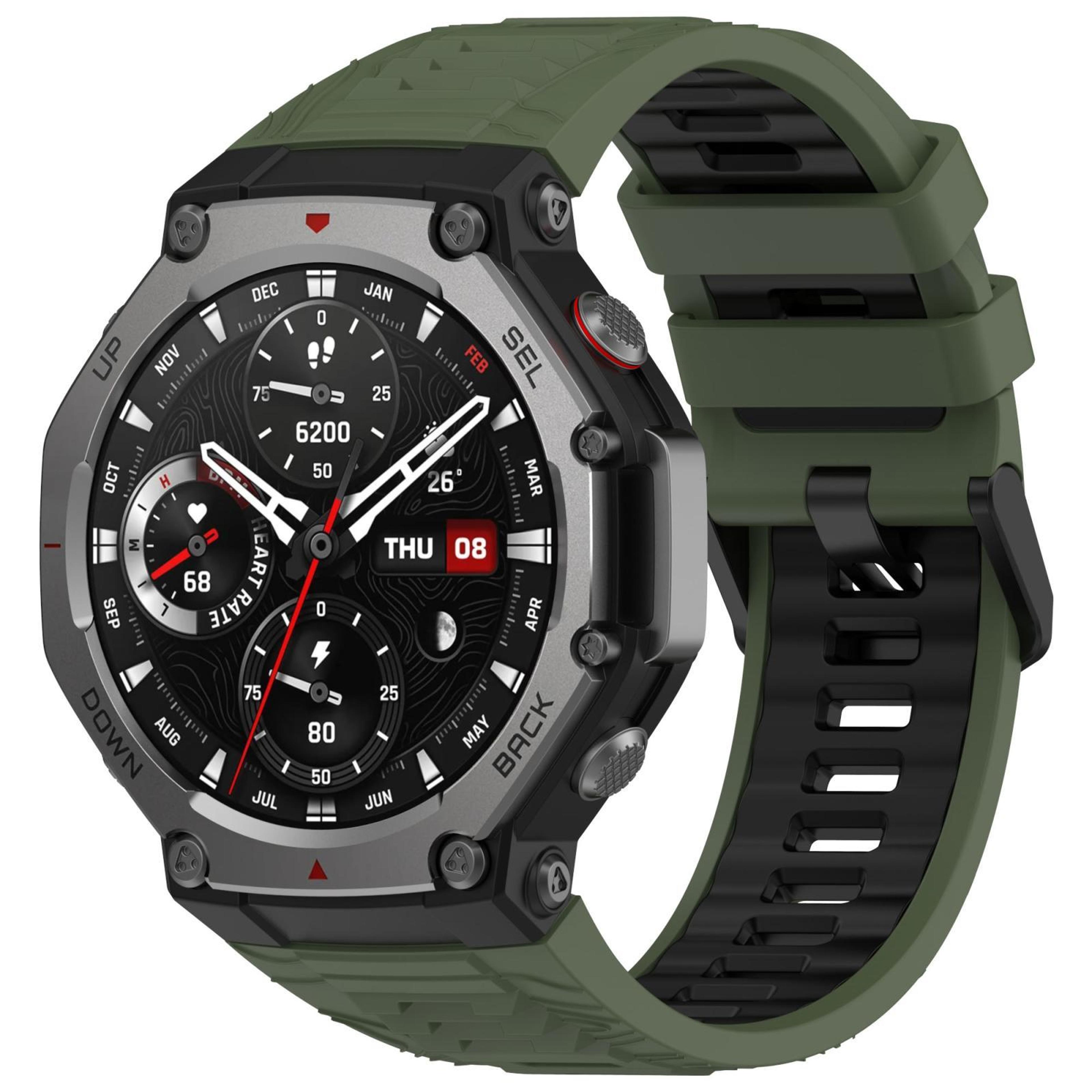 Amazfit T Rex 3 Silicone Watch Band Two Color Sport Replacement Strap With Black Buckle 5