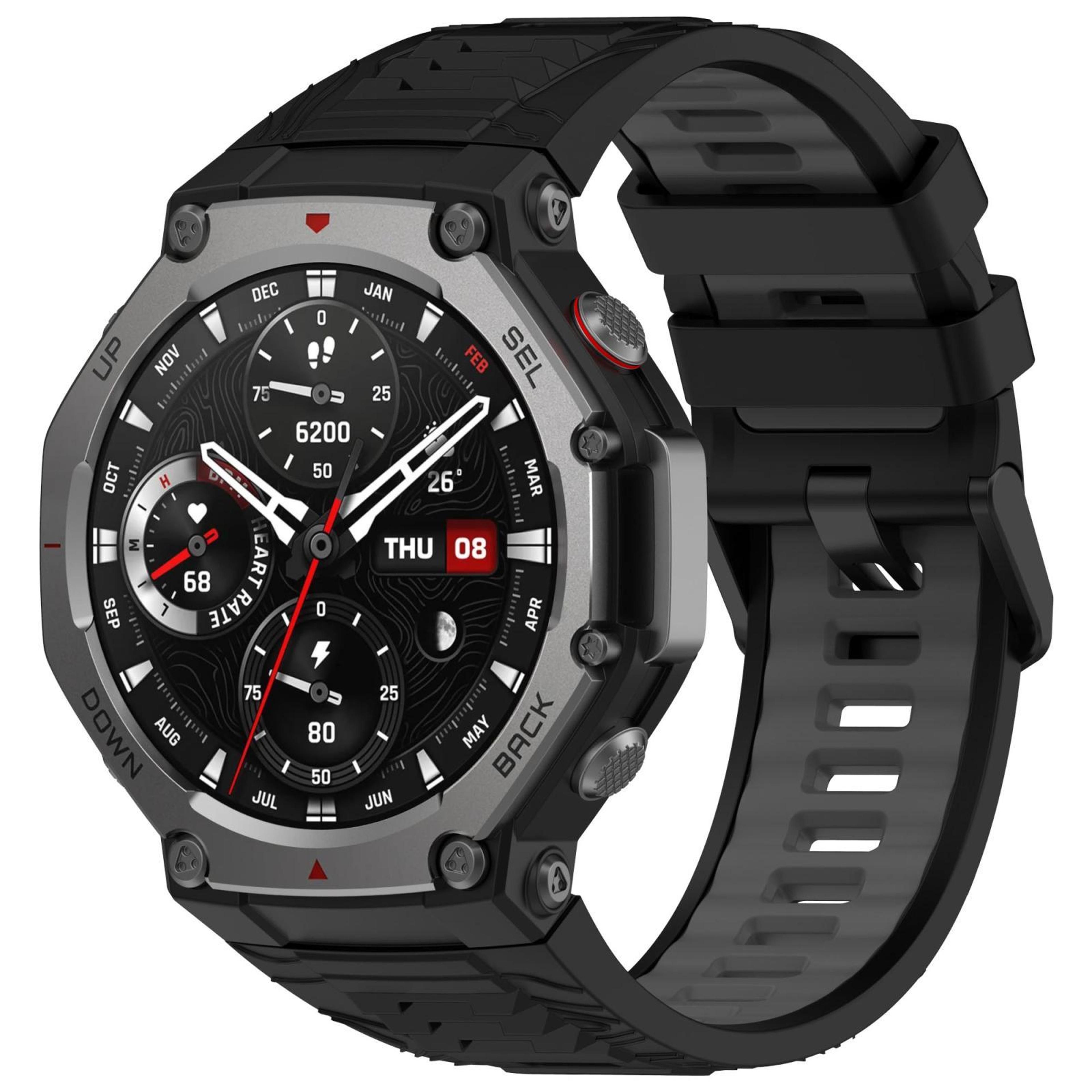 Amazfit T Rex 3 Silicone Watch Band Two Color Sport Replacement Strap With Black Buckle 3