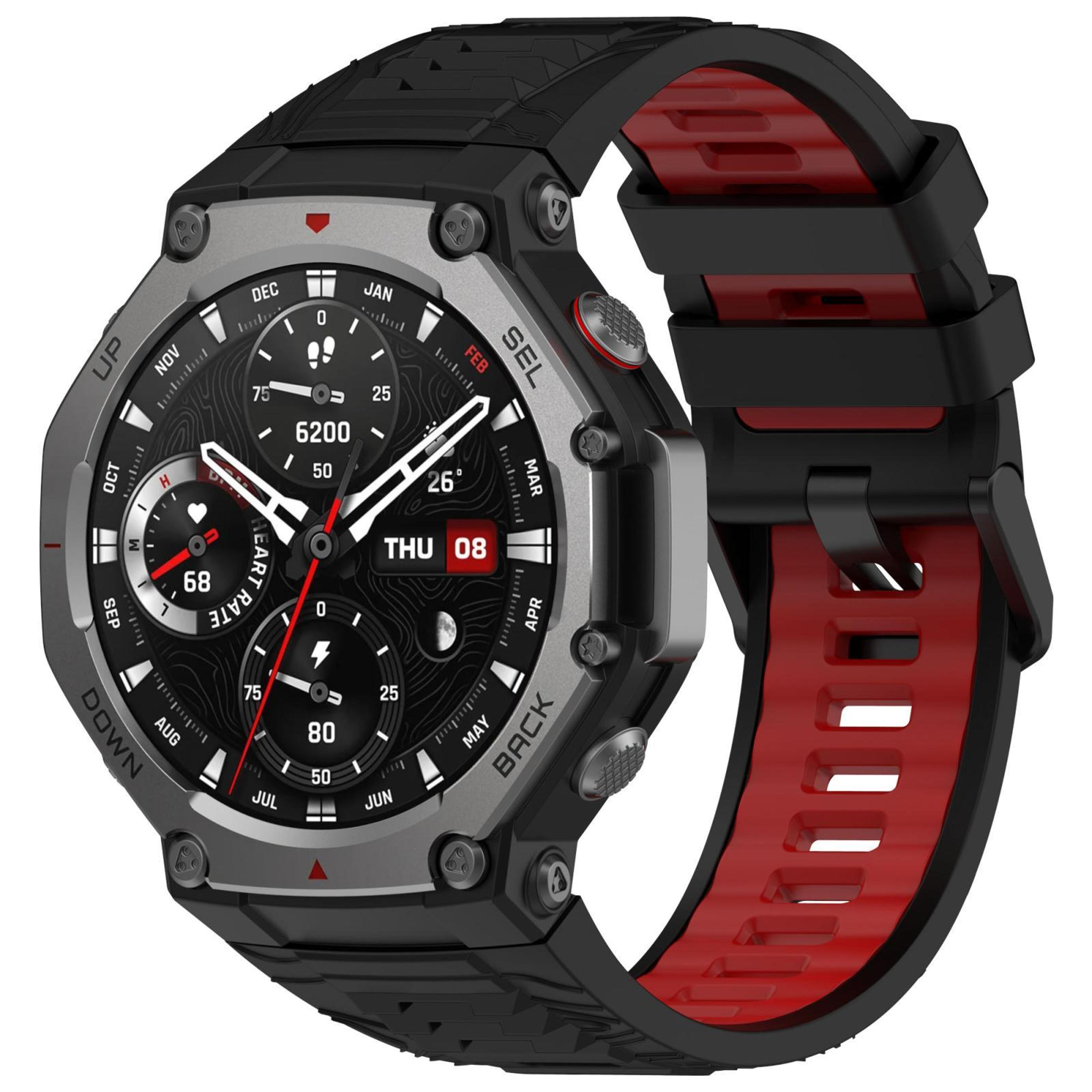 Amazfit T Rex 3 Silicone Watch Band Two Color Sport Replacement Strap With Black Buckle 2