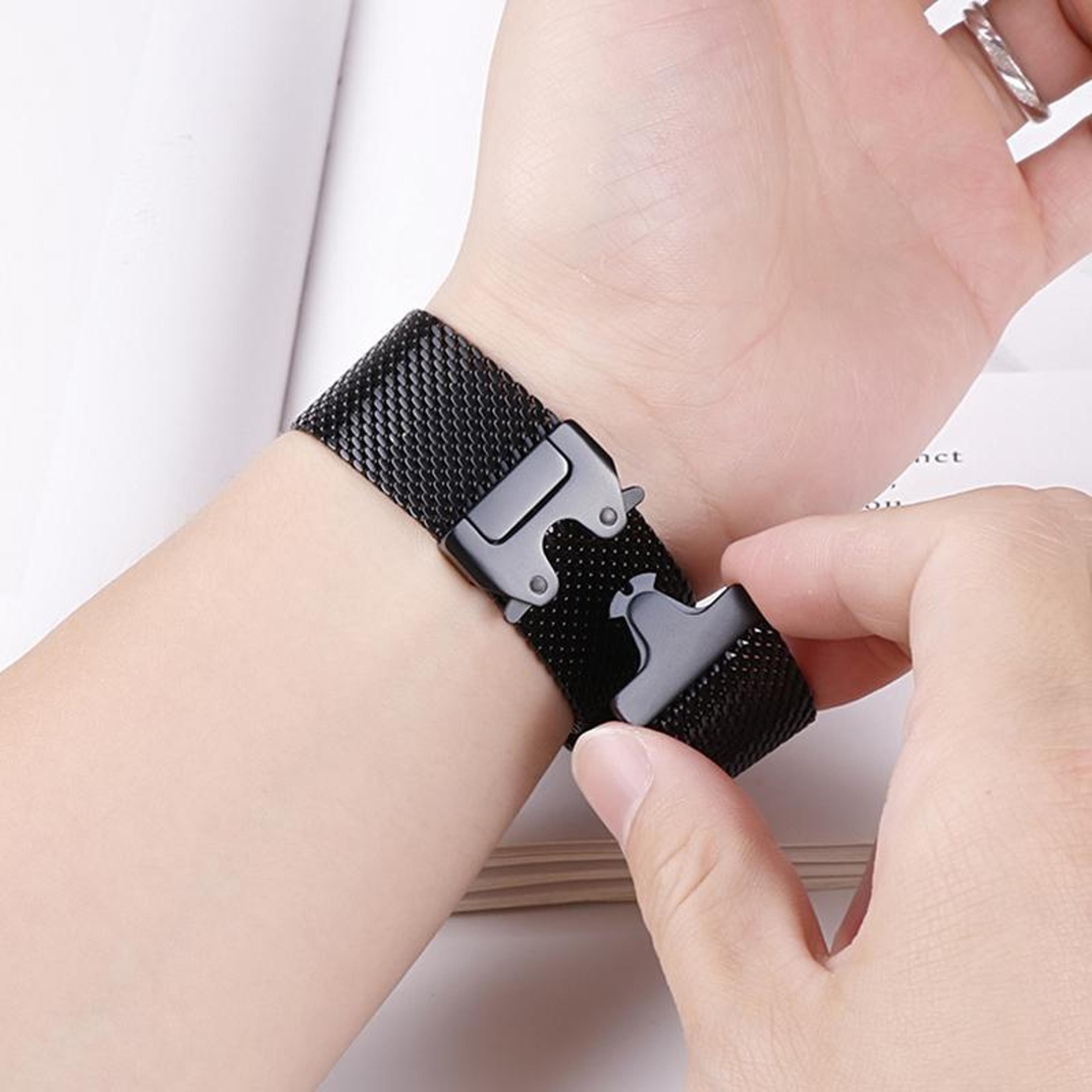 Amazfit T Rex 3 Milanese Watch Band Stainless Steel Magnetic Parachute Buckle Strap 1