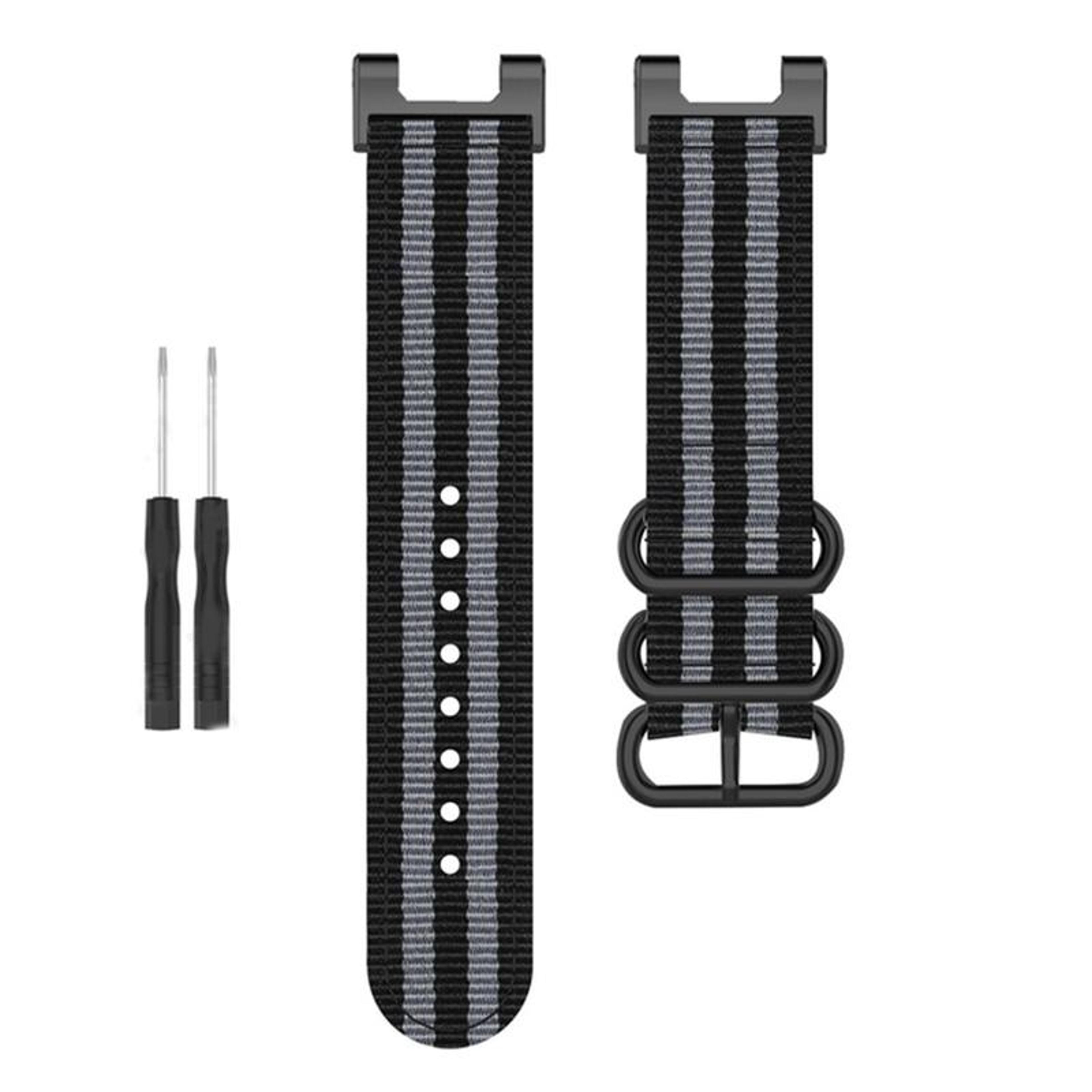 Amazfit T Rex T Rex Pro Ares Nylon Watch Band Adjustable Three Ring Black Buckle Strap 2