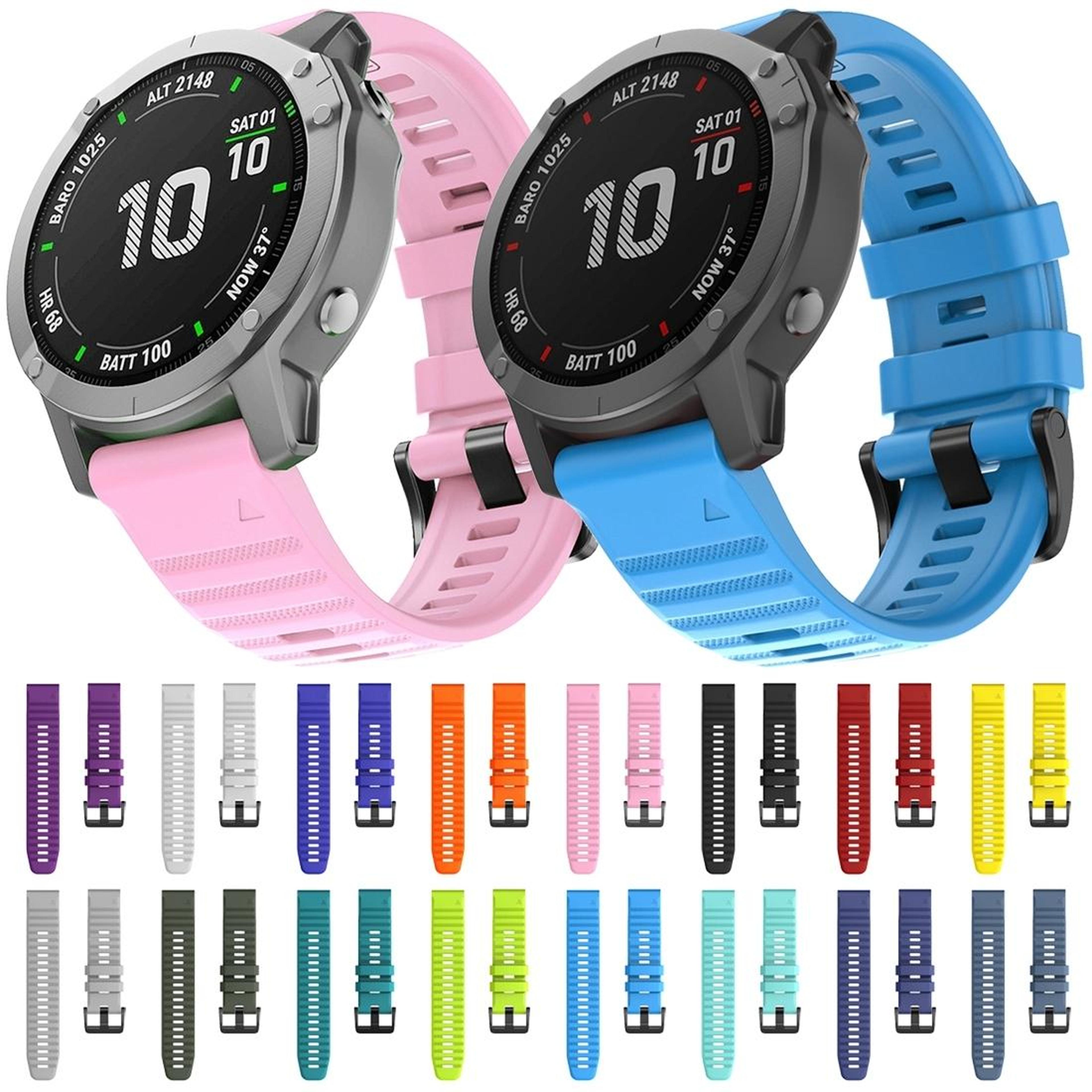 Garmin Fenix 6 22mm Silicone Watch Band Soft Replacement Watch Strap 11