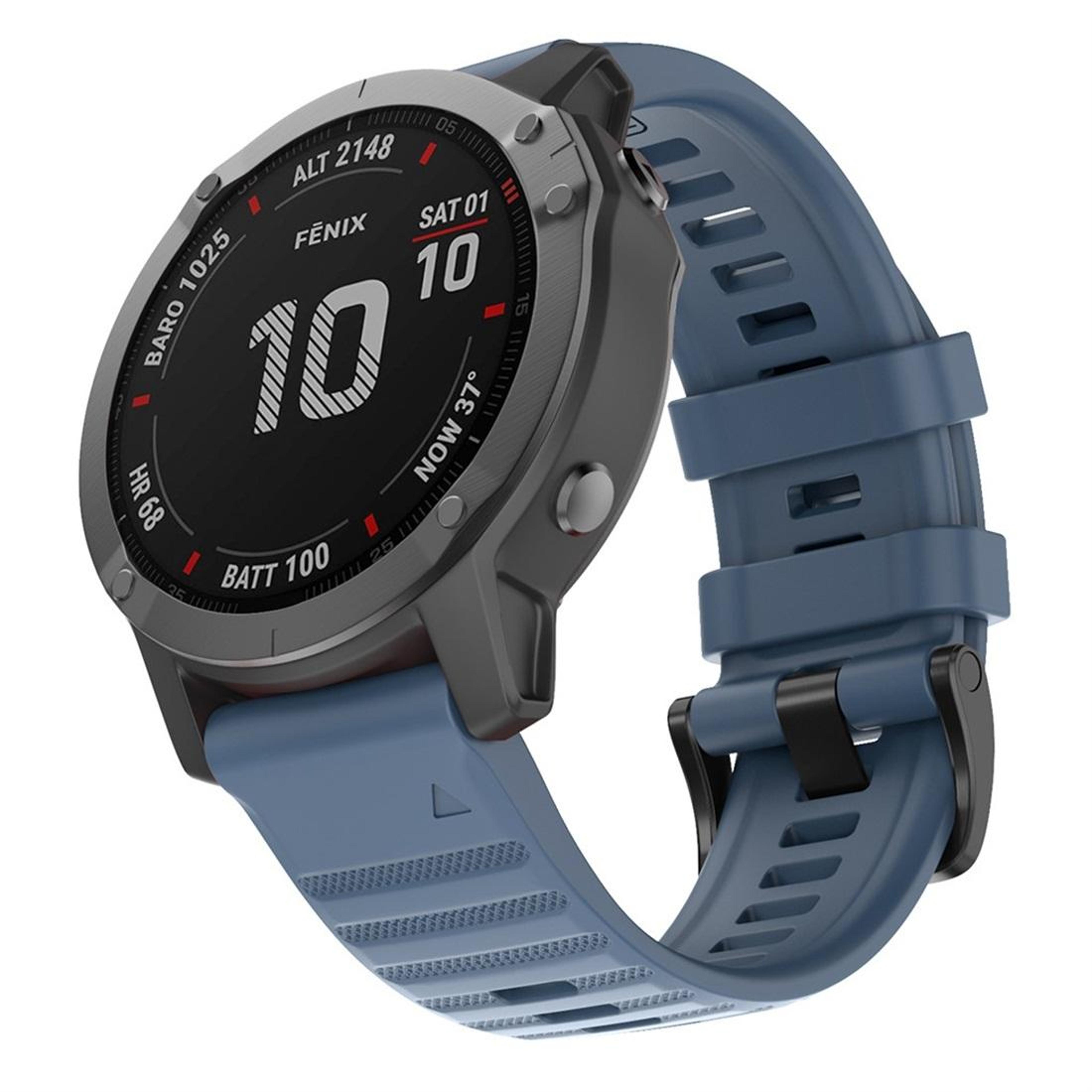 Garmin Fenix 6 22mm Silicone Watch Band Soft Replacement Watch Strap 18