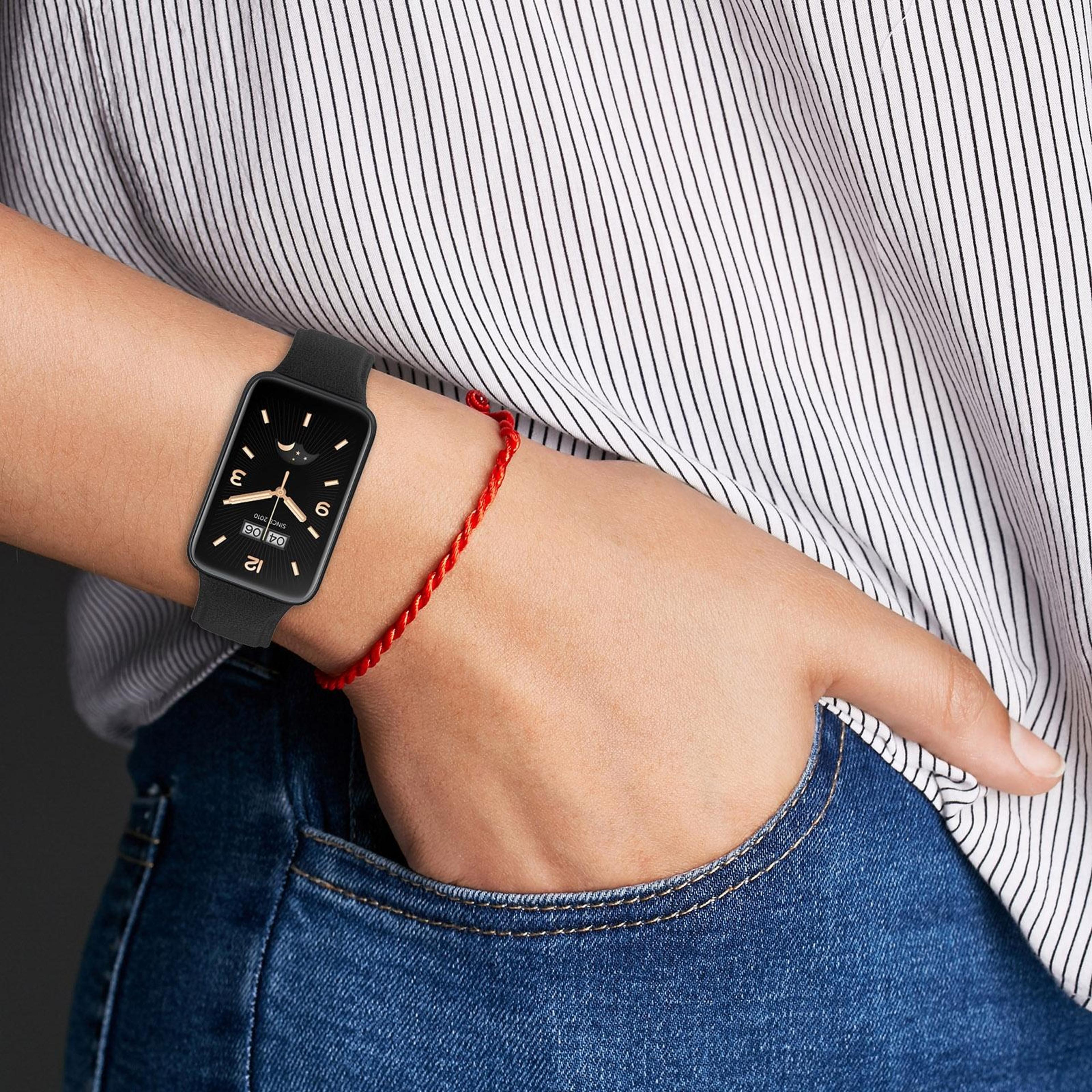 Xiaomi Mi Band 7 Pro Leather Watch Band Litchi Texture Adjustable Replacement Strap 1
