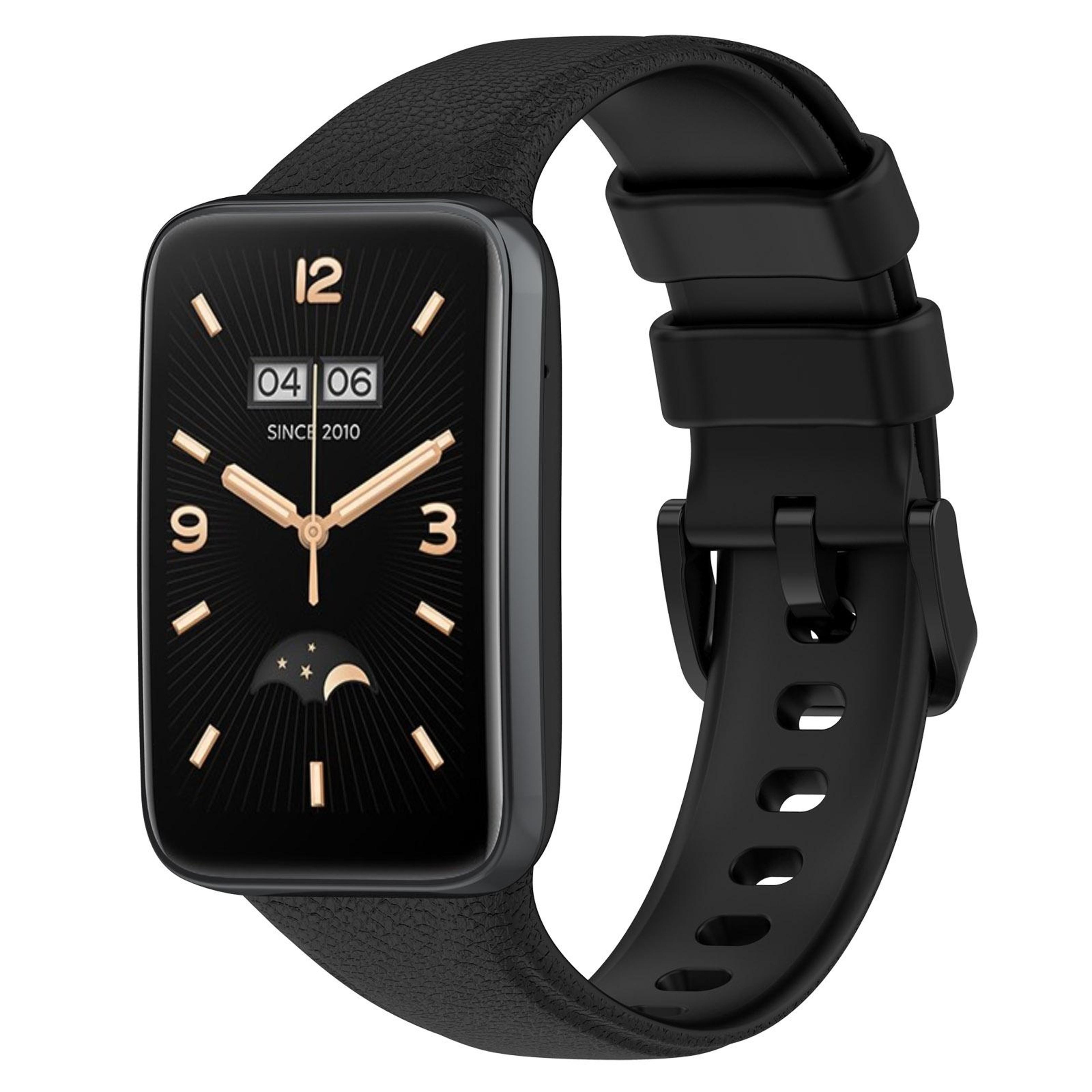Xiaomi Mi Band 7 Pro Leather Watch Band Litchi Texture Adjustable Replacement Strap 4