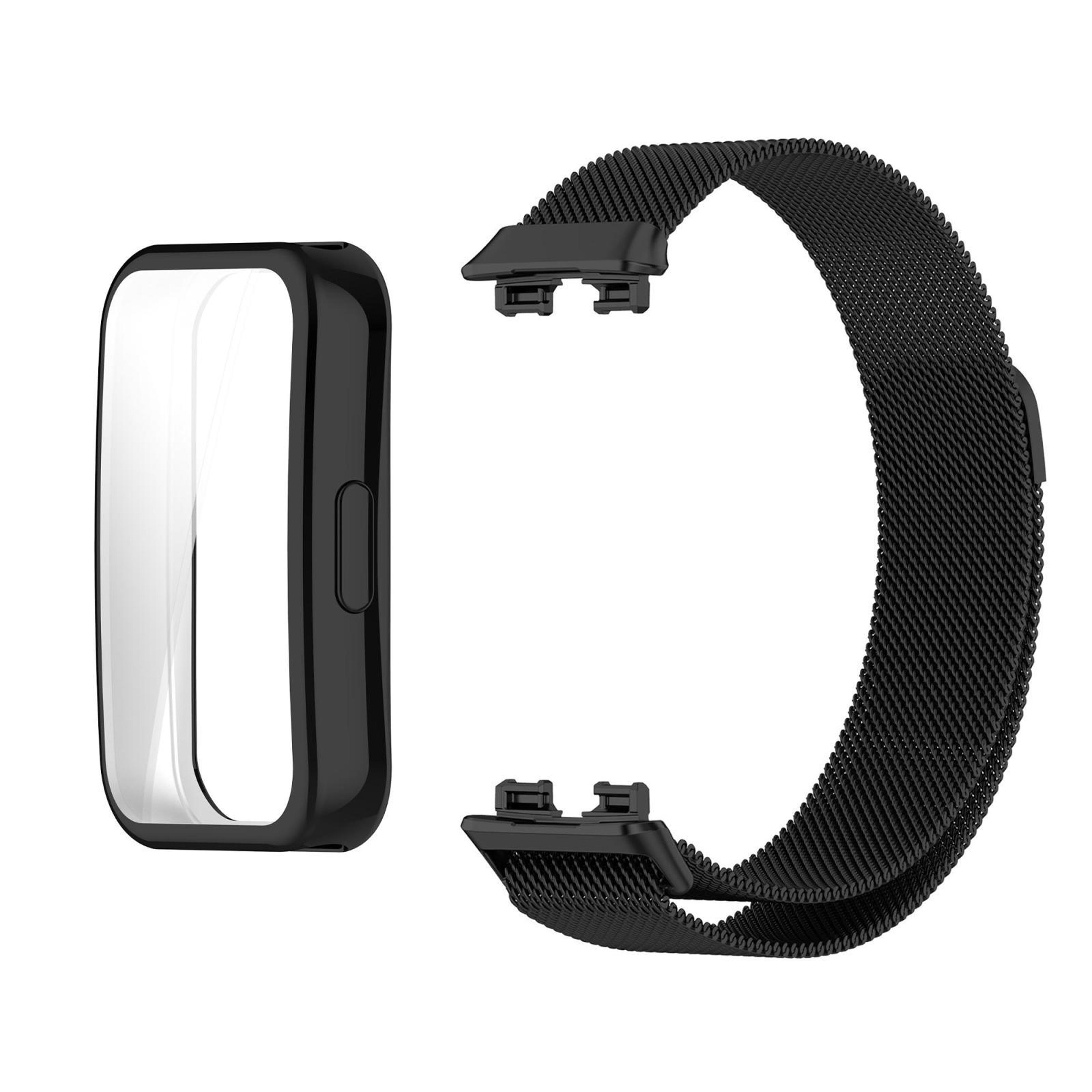 Huawei Band 10 9 8 Milanese Magnetic Watch Band With TPU Protective Cover Stainless Steel Strap 13