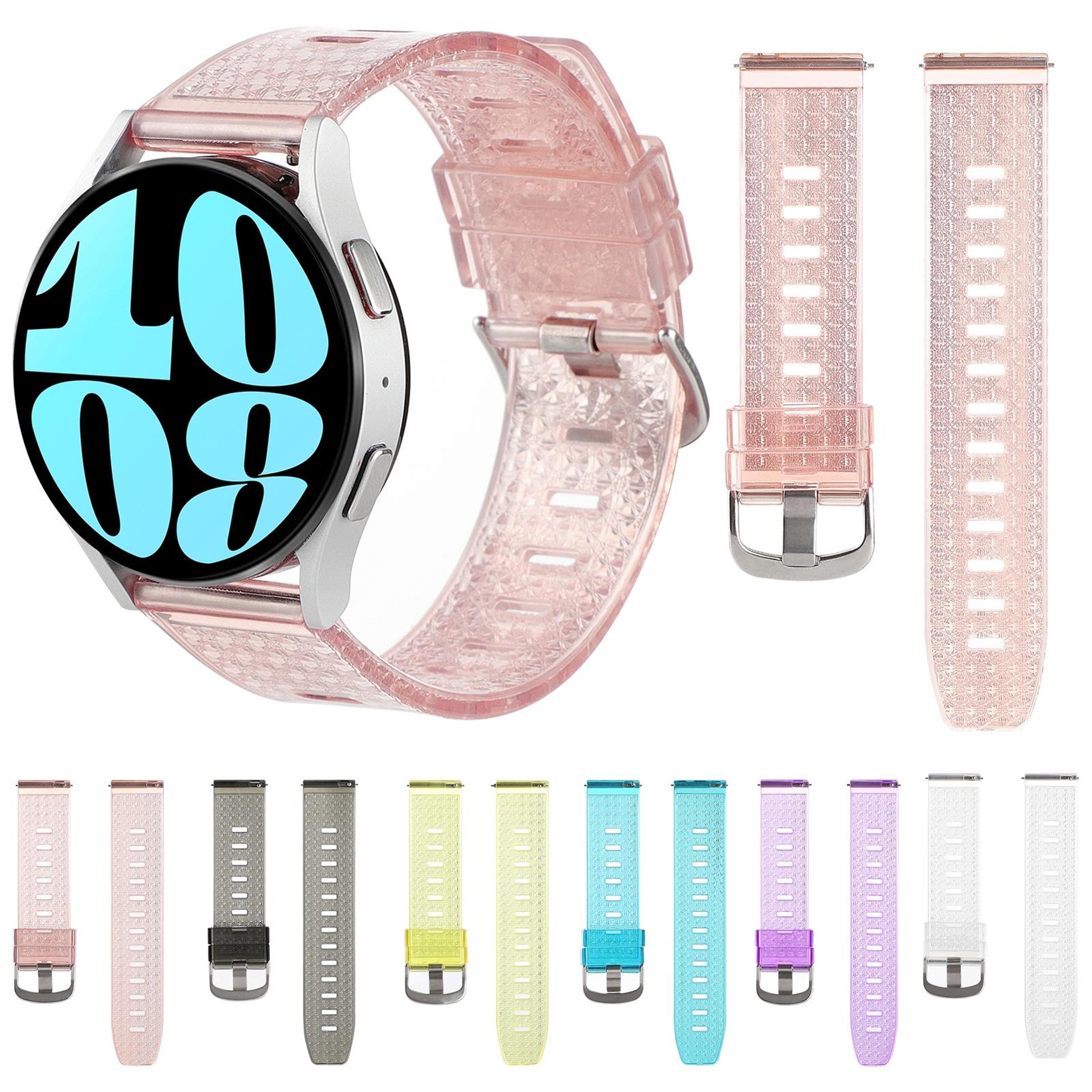 Samsung Galaxy Watch 6 Classic Transparent TPU Watch Band Shiny Diamond Replacement Strap 4