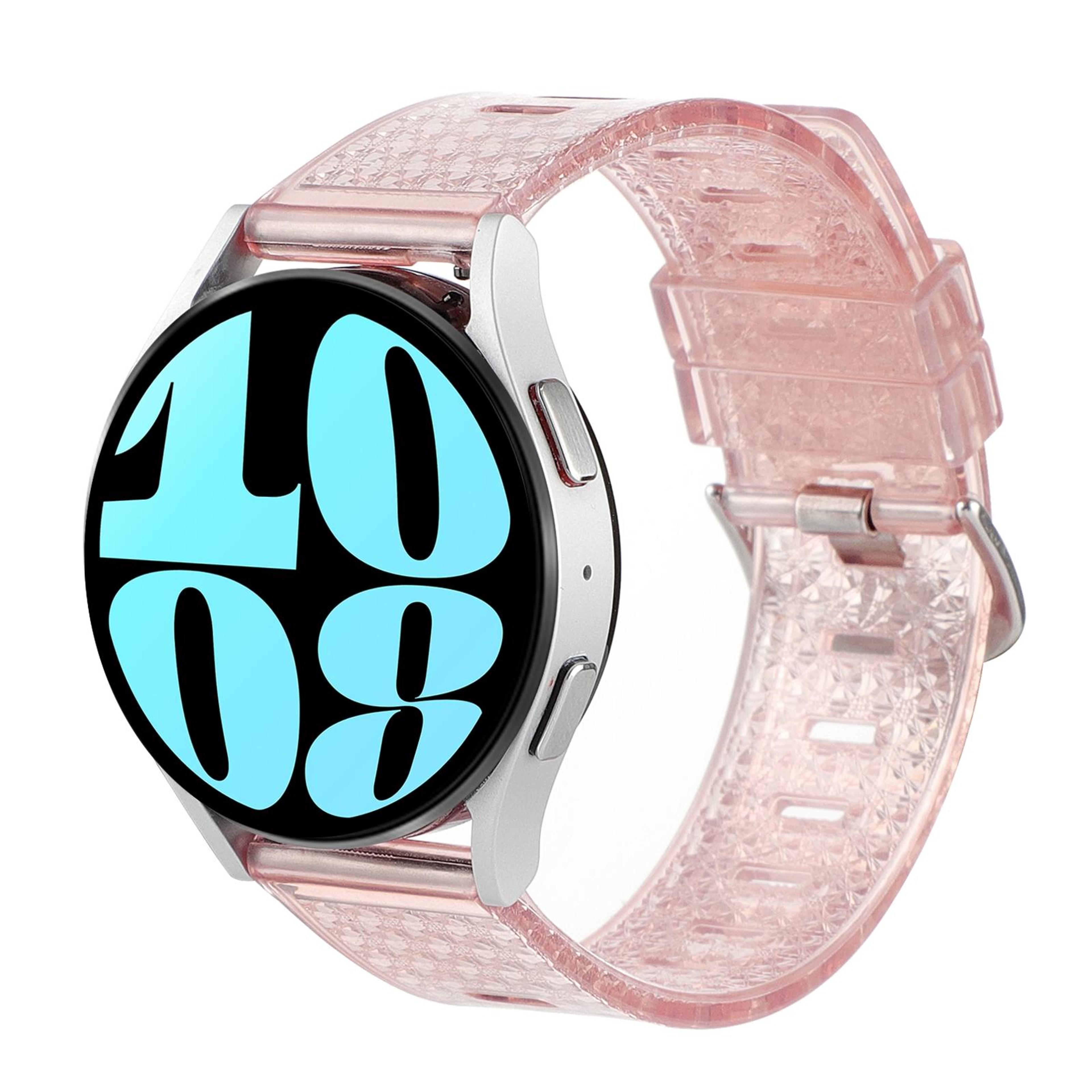 Samsung Galaxy Watch 6 Classic Transparent TPU Watch Band Shiny Diamond Replacement Strap 3