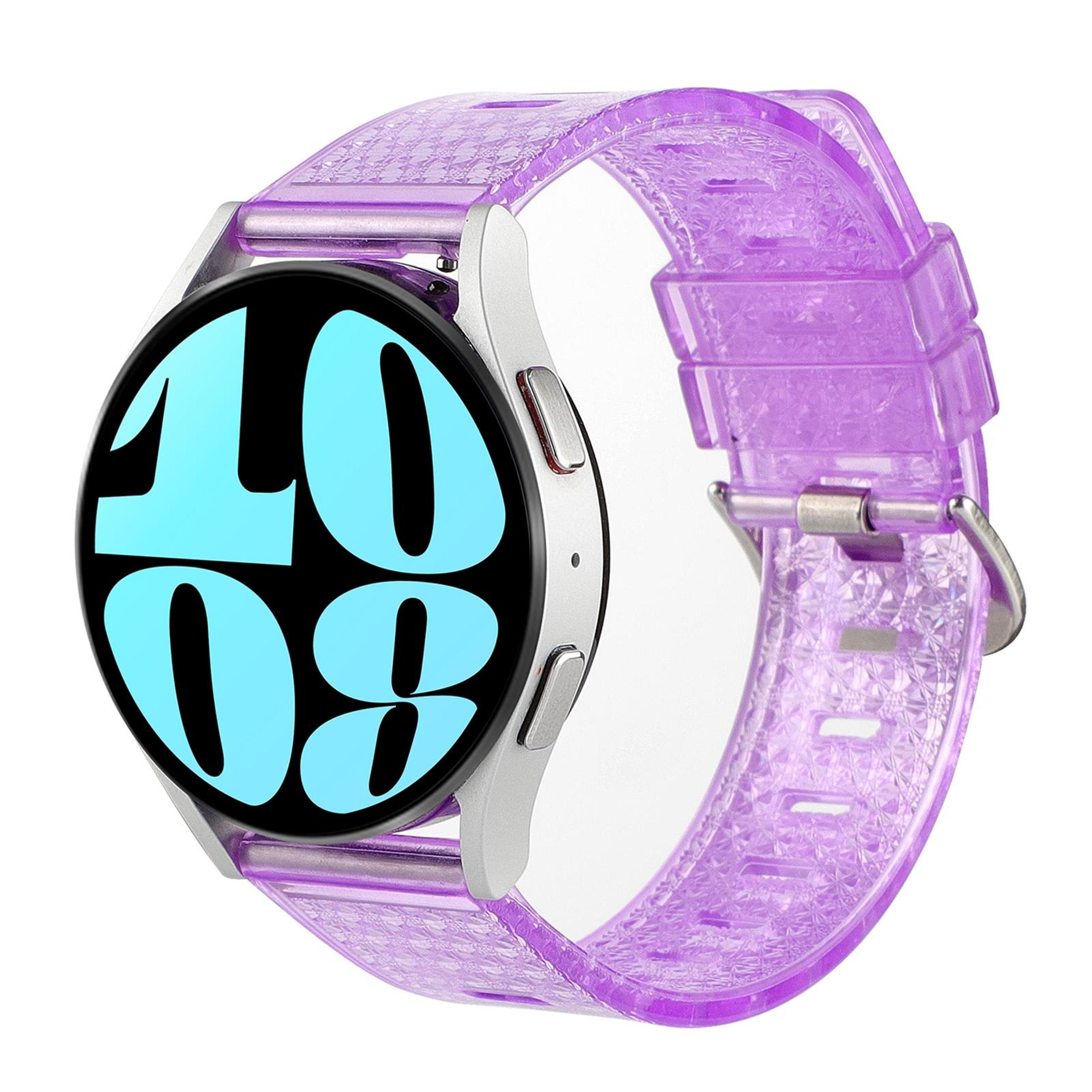 Samsung Galaxy Watch 6 Classic Transparent TPU Watch Band Shiny Diamond Replacement Strap 8