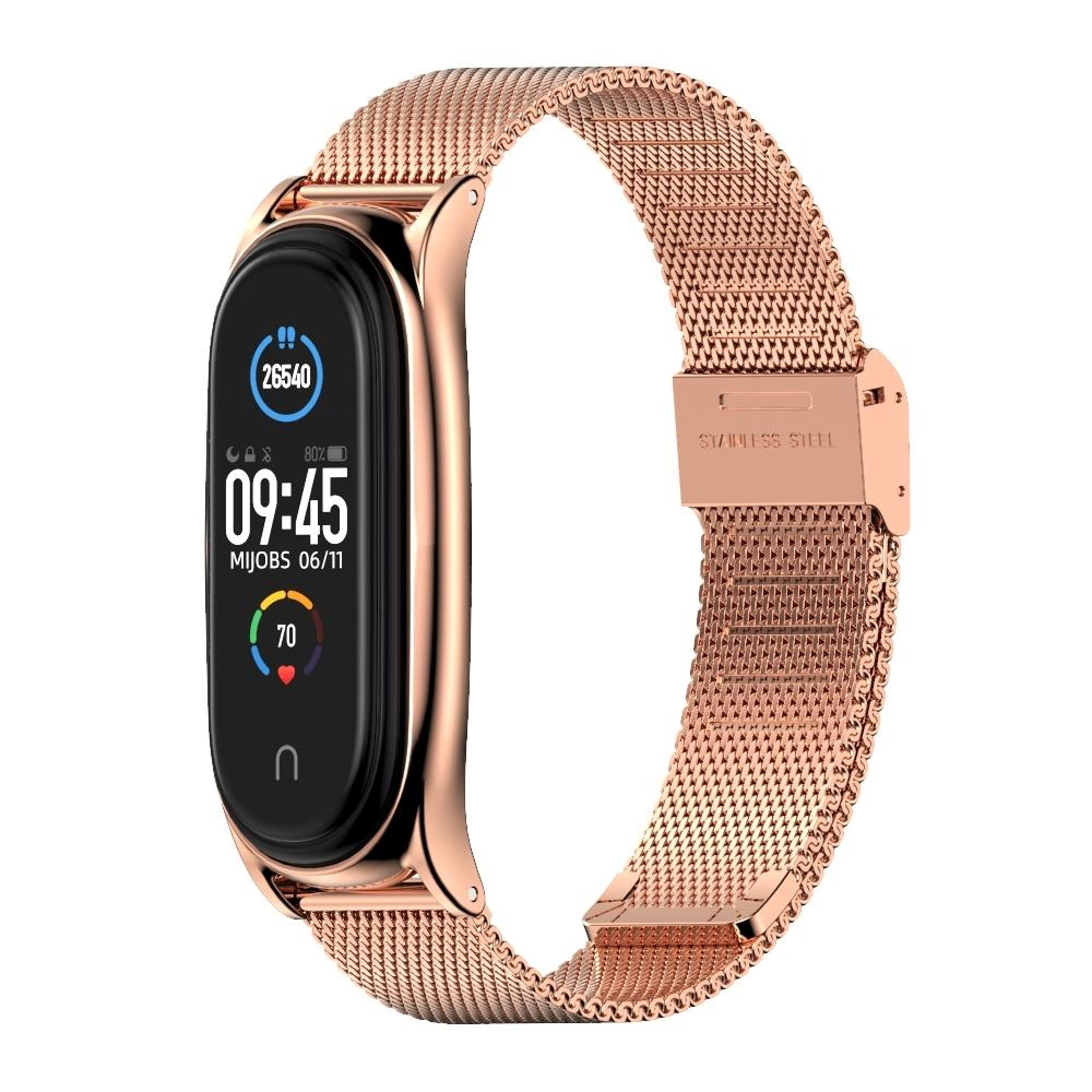 Mijobs Milan Stainless Steel Watch Band For Xiaomi Mi Band 6 5 Magnetic Mesh Replacement Strap 1
