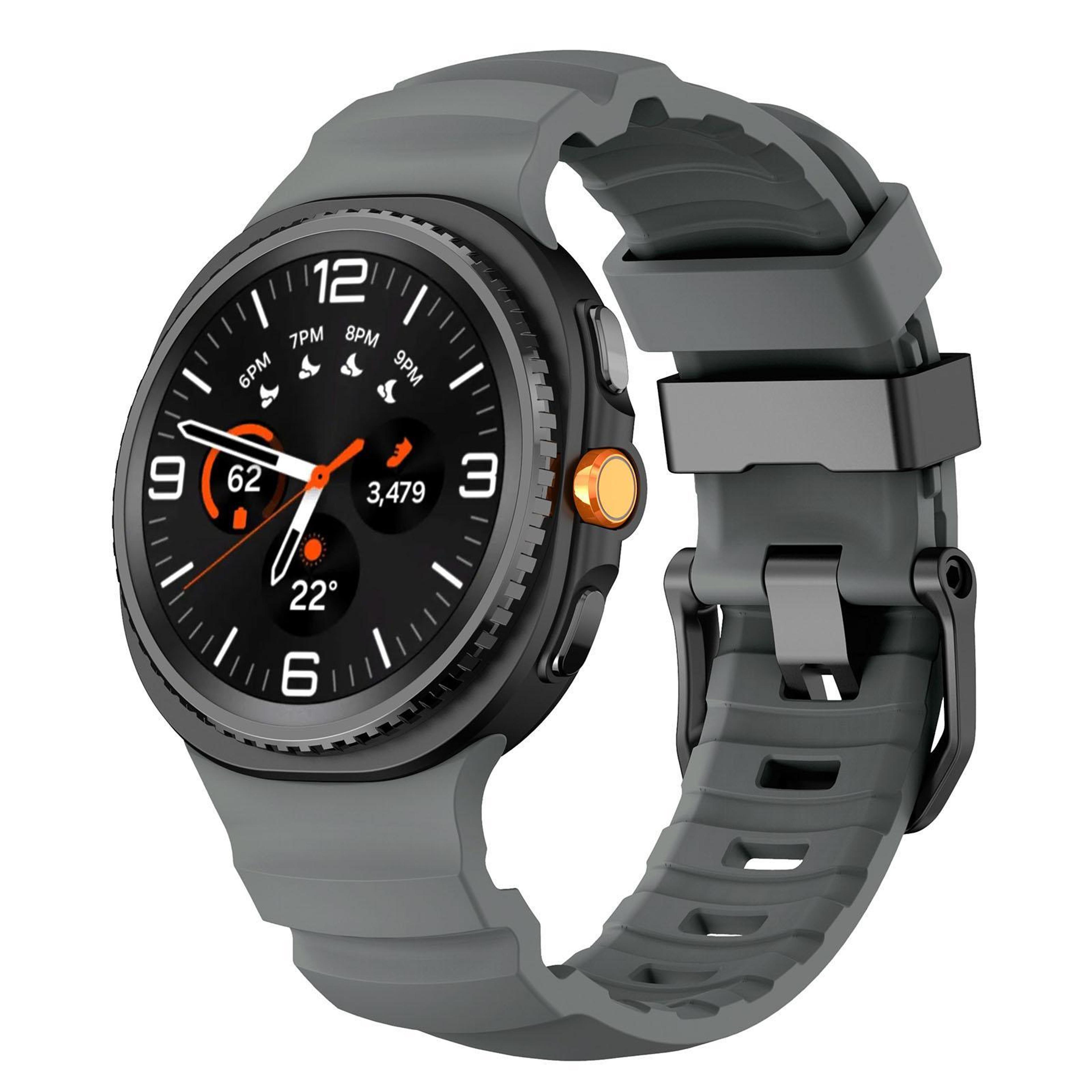 Samsung Galaxy Watch8 Watch8 Classic Silicone Watch Band Adjustable Sports Watch Strap With Black B 9