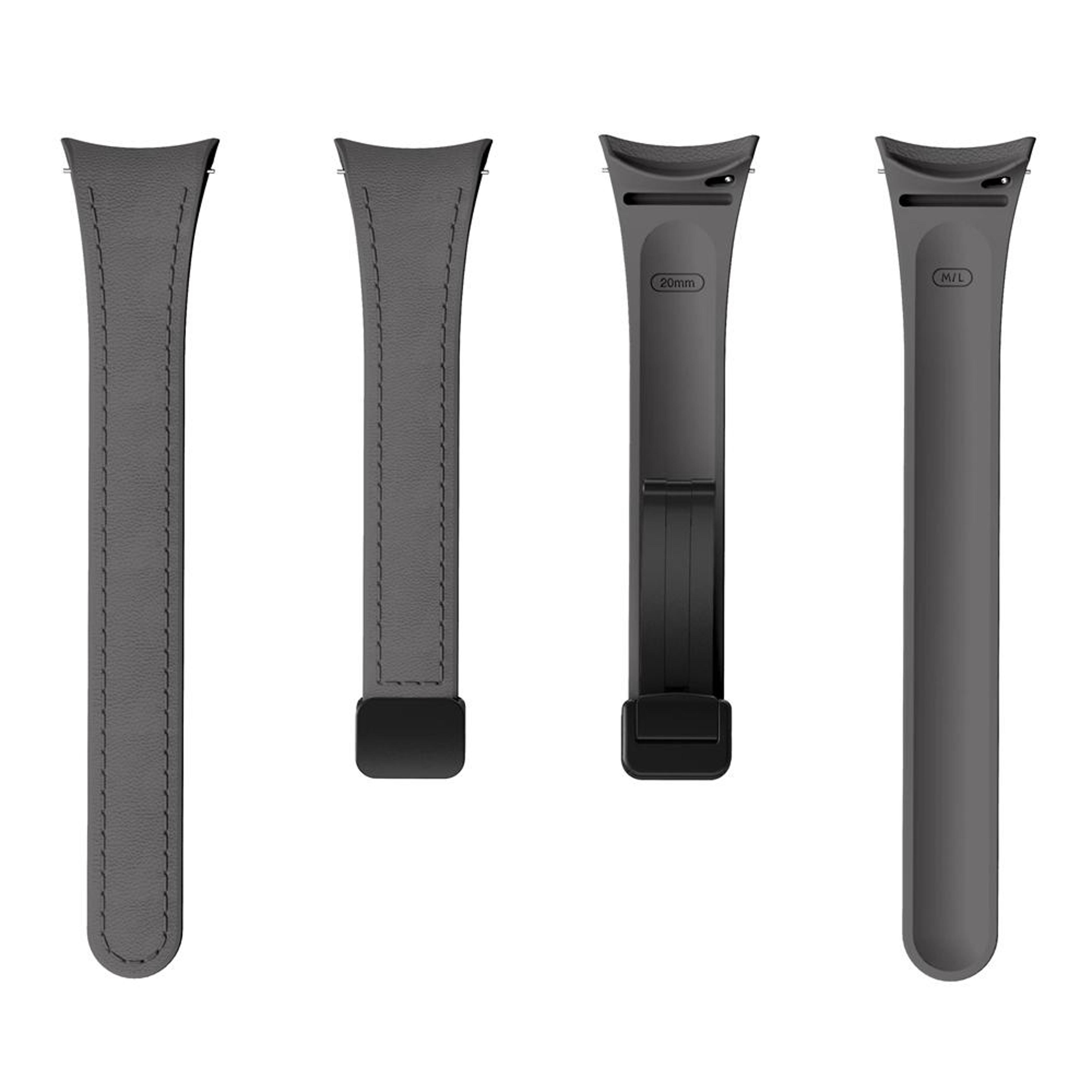 Samsung Galaxy Watch6 Magnetic Leather Watch Band Slim Silicone Watch Strap With Black Buckle 9