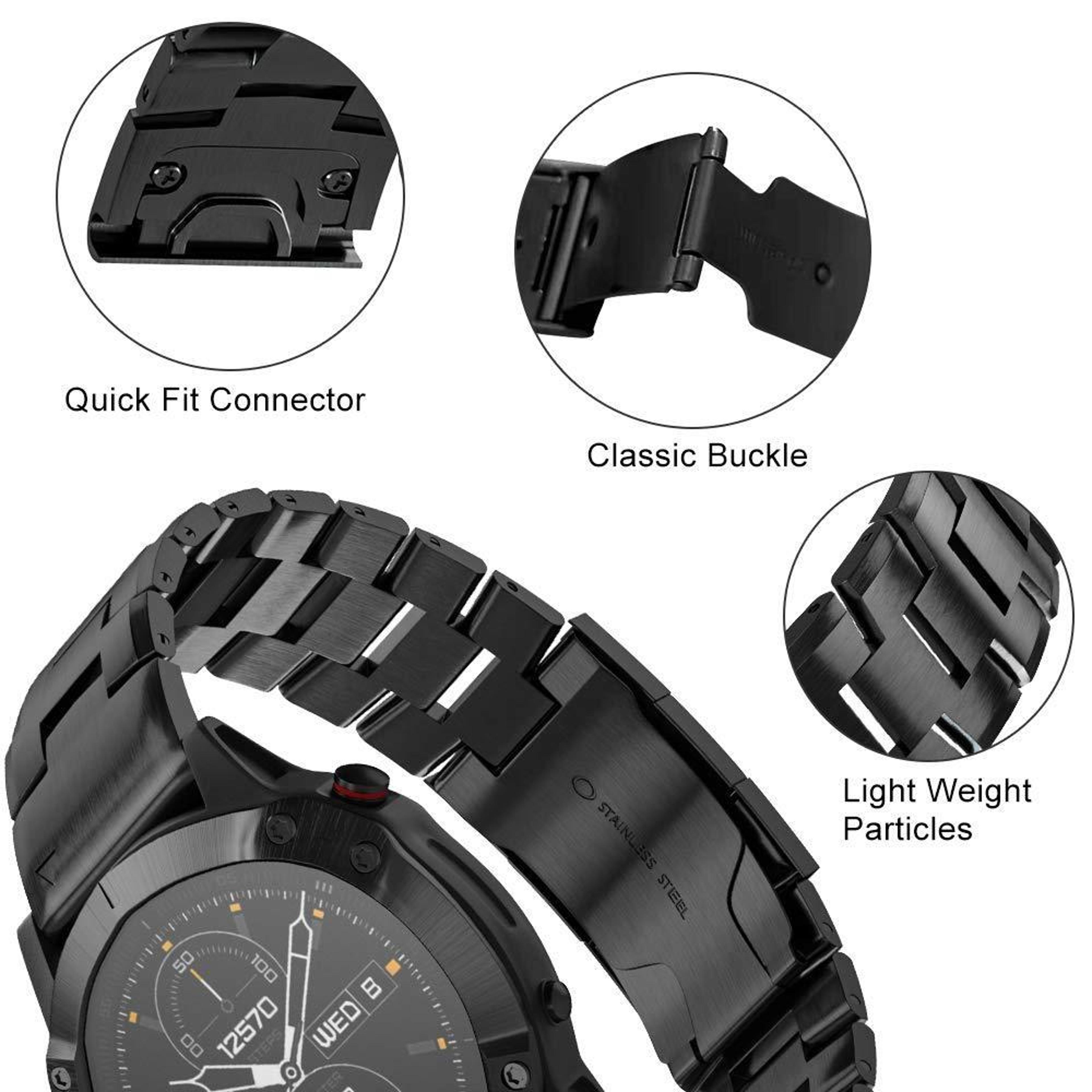 Amazfit Falcon Titanium Watch Band 22mm Premium Metal Watch Strap With Secure Buckle 5