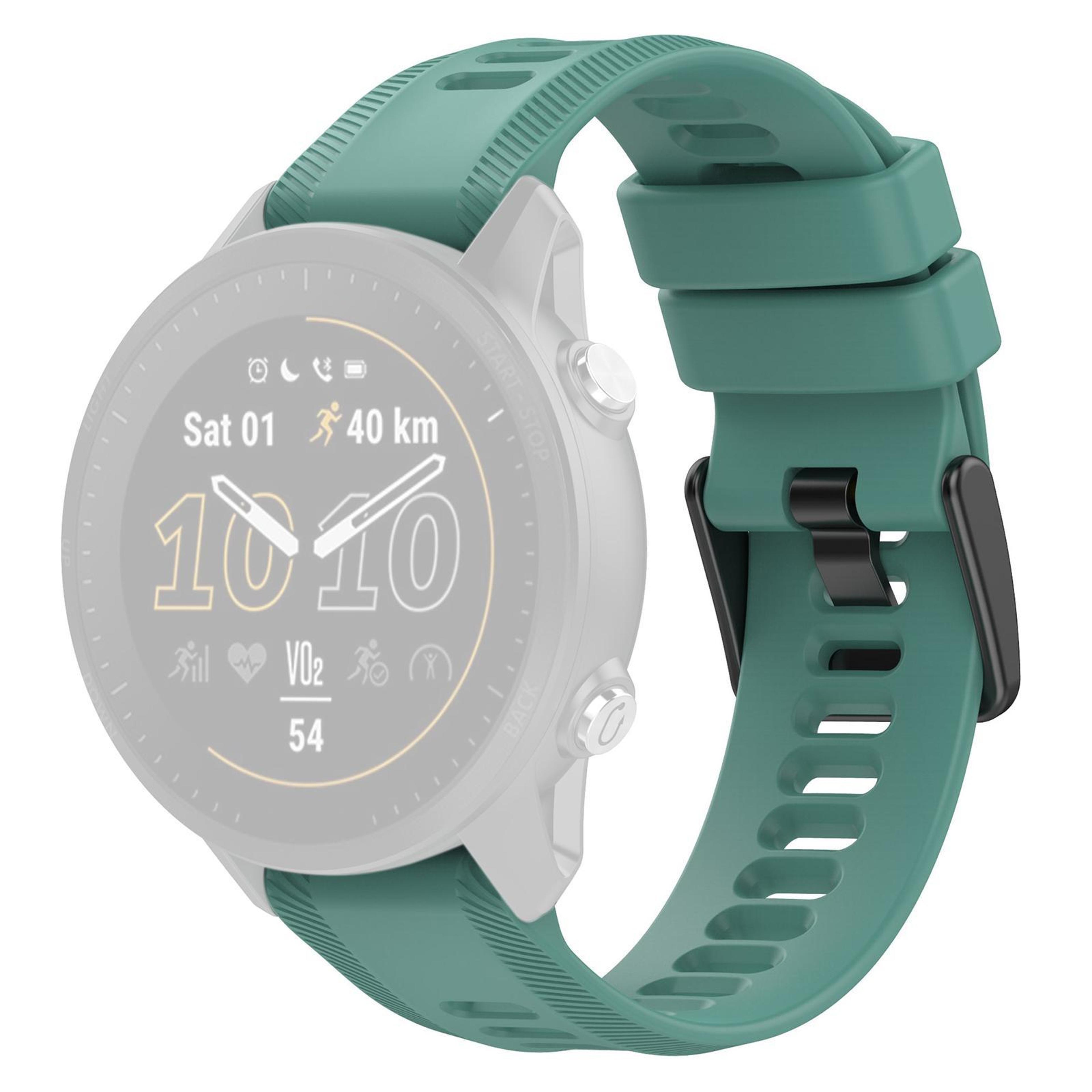 Garmin Forerunner 955 Silicone Watch Band Soft Adjustable Replacement Strap With Black Buckle 3