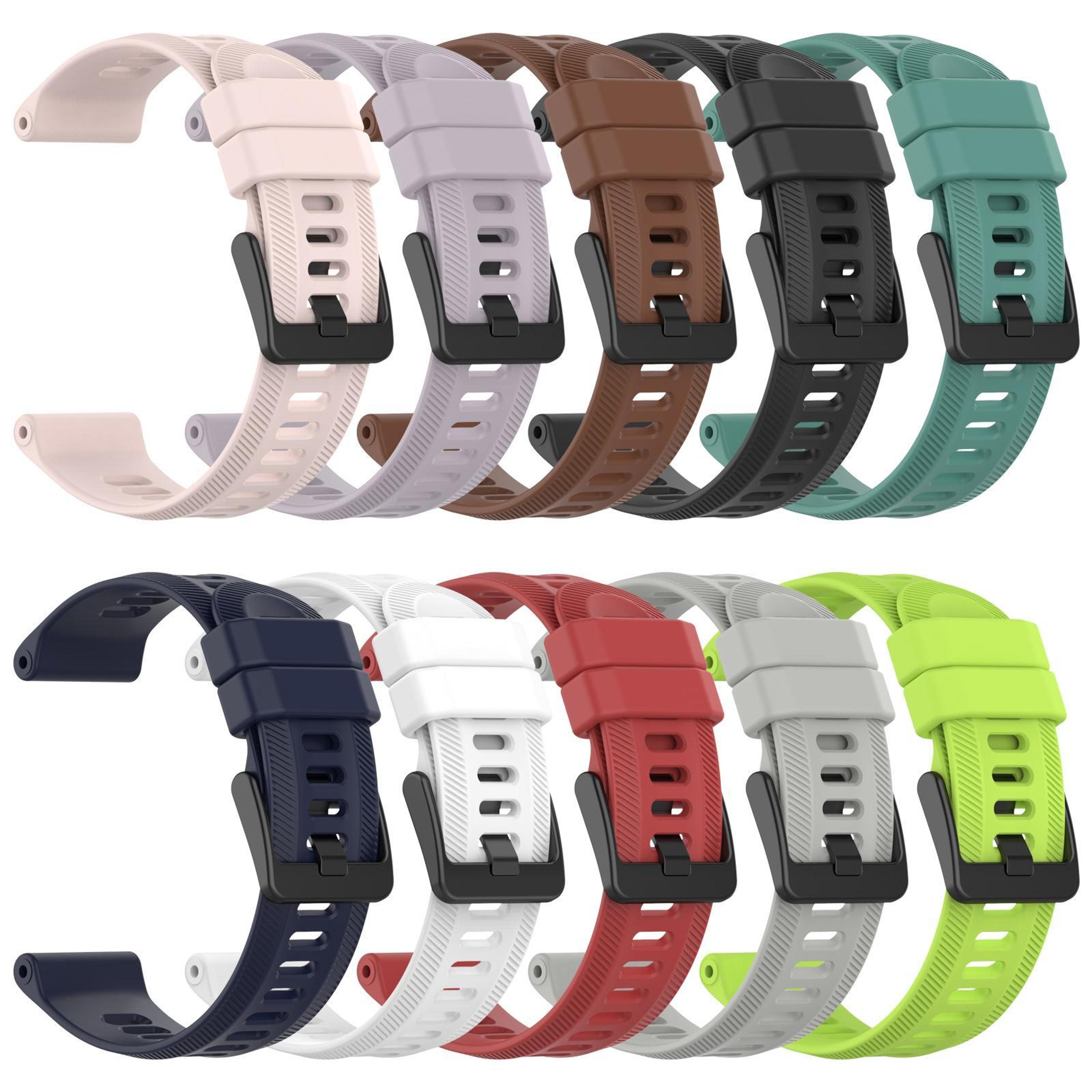 Garmin Forerunner 955 Silicone Watch Band Soft Adjustable Replacement Strap With Black Buckle 9