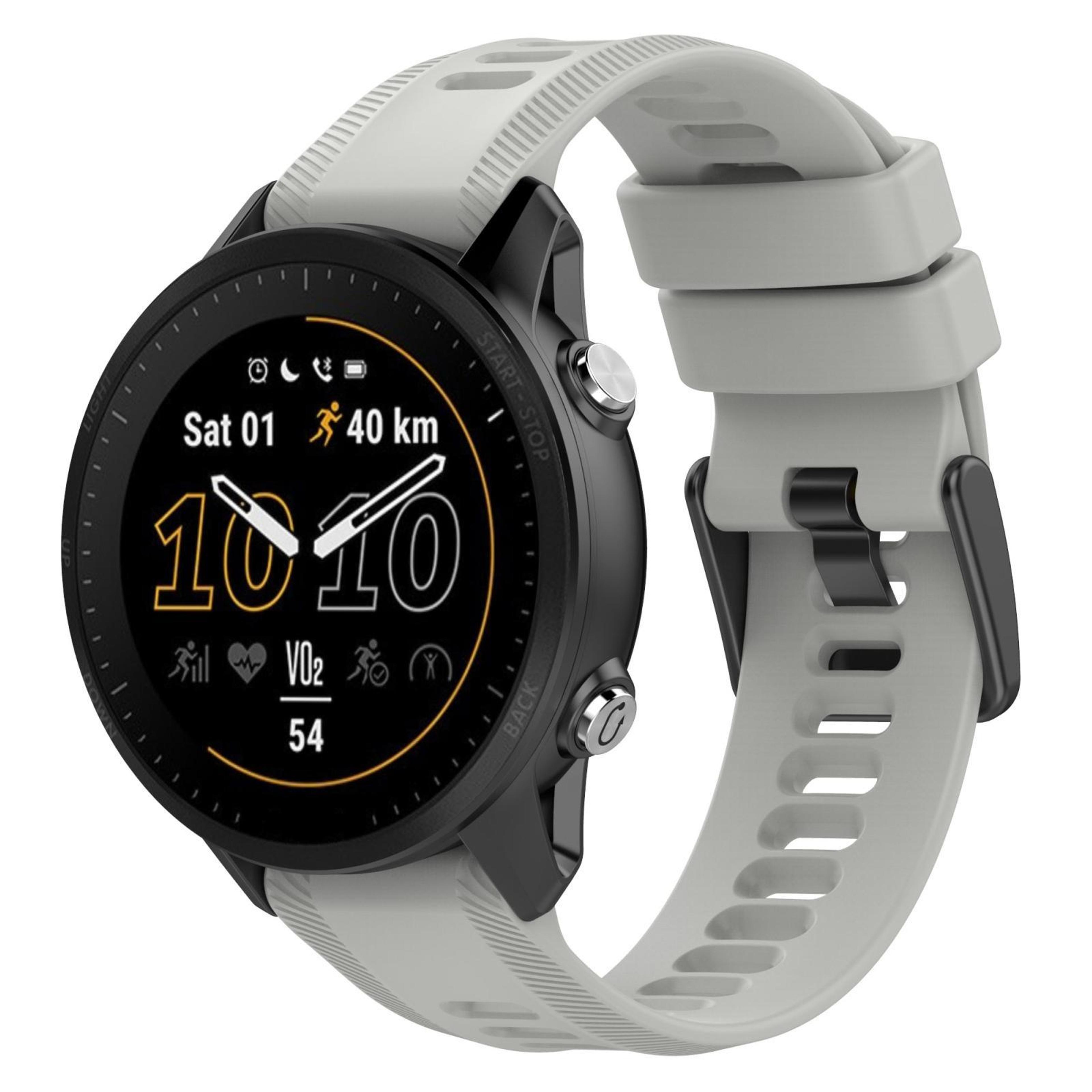 Garmin Forerunner 955 Silicone Watch Band Soft Adjustable Replacement Strap With Black Buckle 16