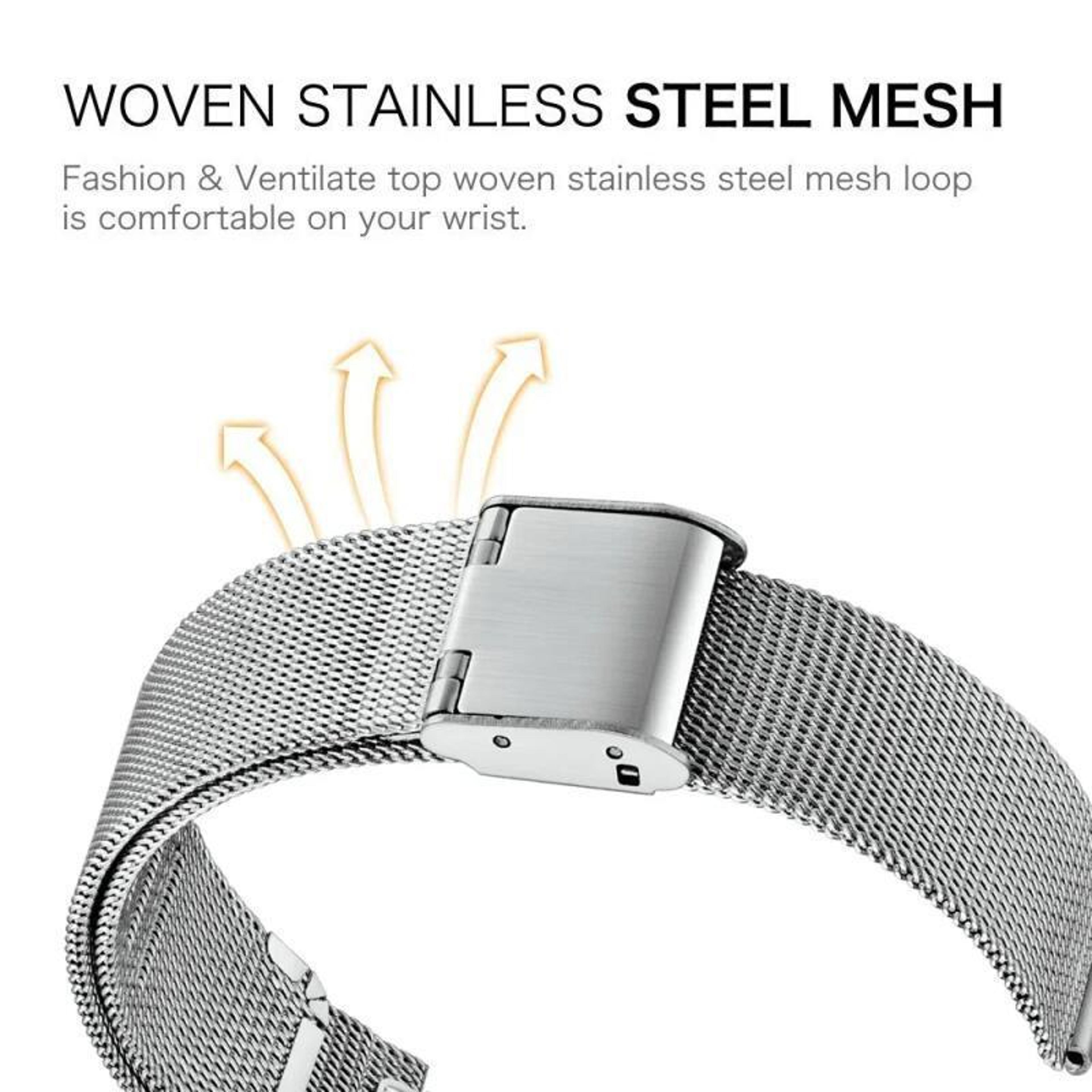 Amazfit T Rex Pro Stainless Steel Watch Band Fine Mesh Adjustable Metal Strap 3