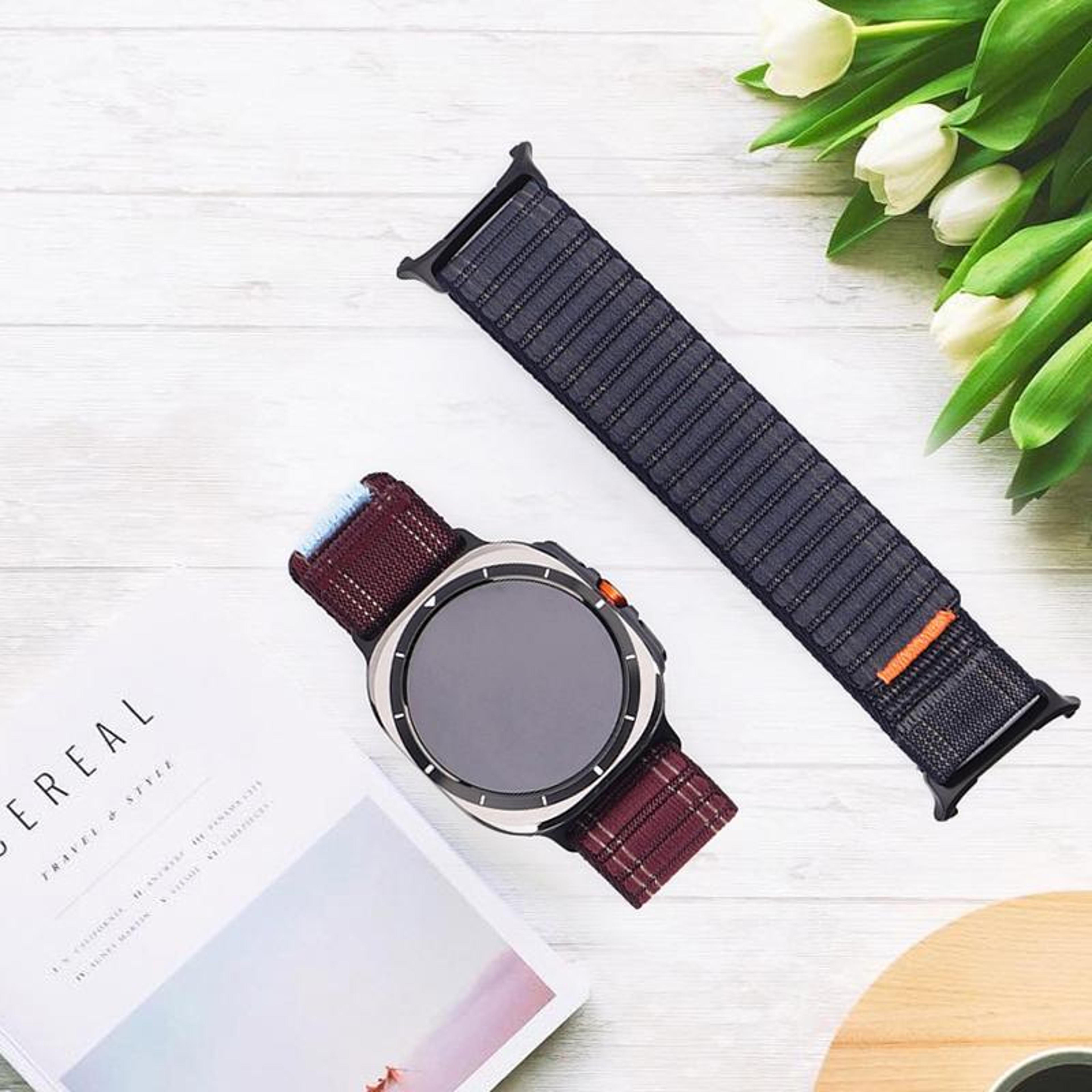 Samsung Galaxy Watch Ultra 47mm Nylon Watch Band Hook And Loop Adjustable Sport Strap 5