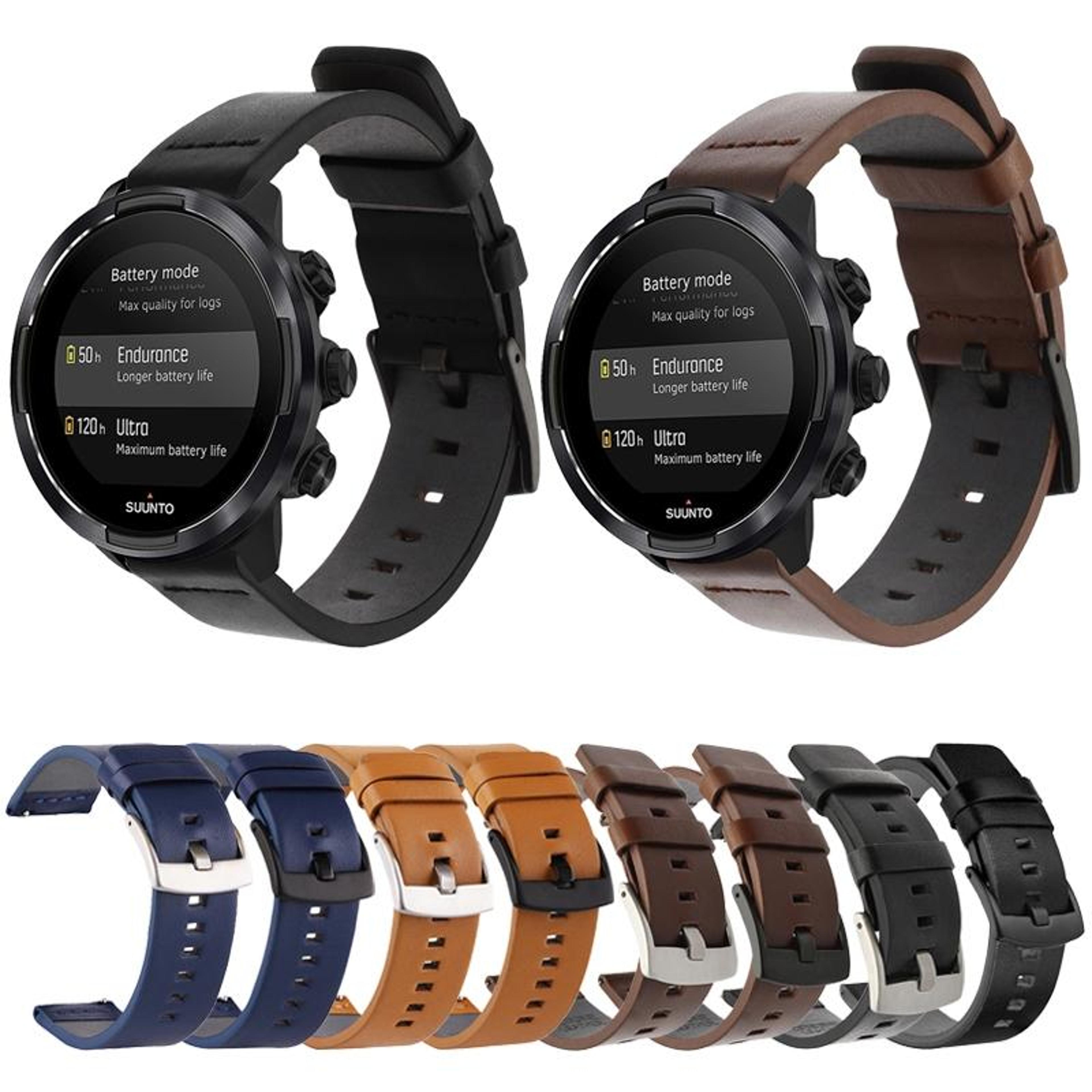 Suunto 9 Suunto 7 Genuine Leather Watch Band 24mm Replacement Strap With Steel Buckle 2
