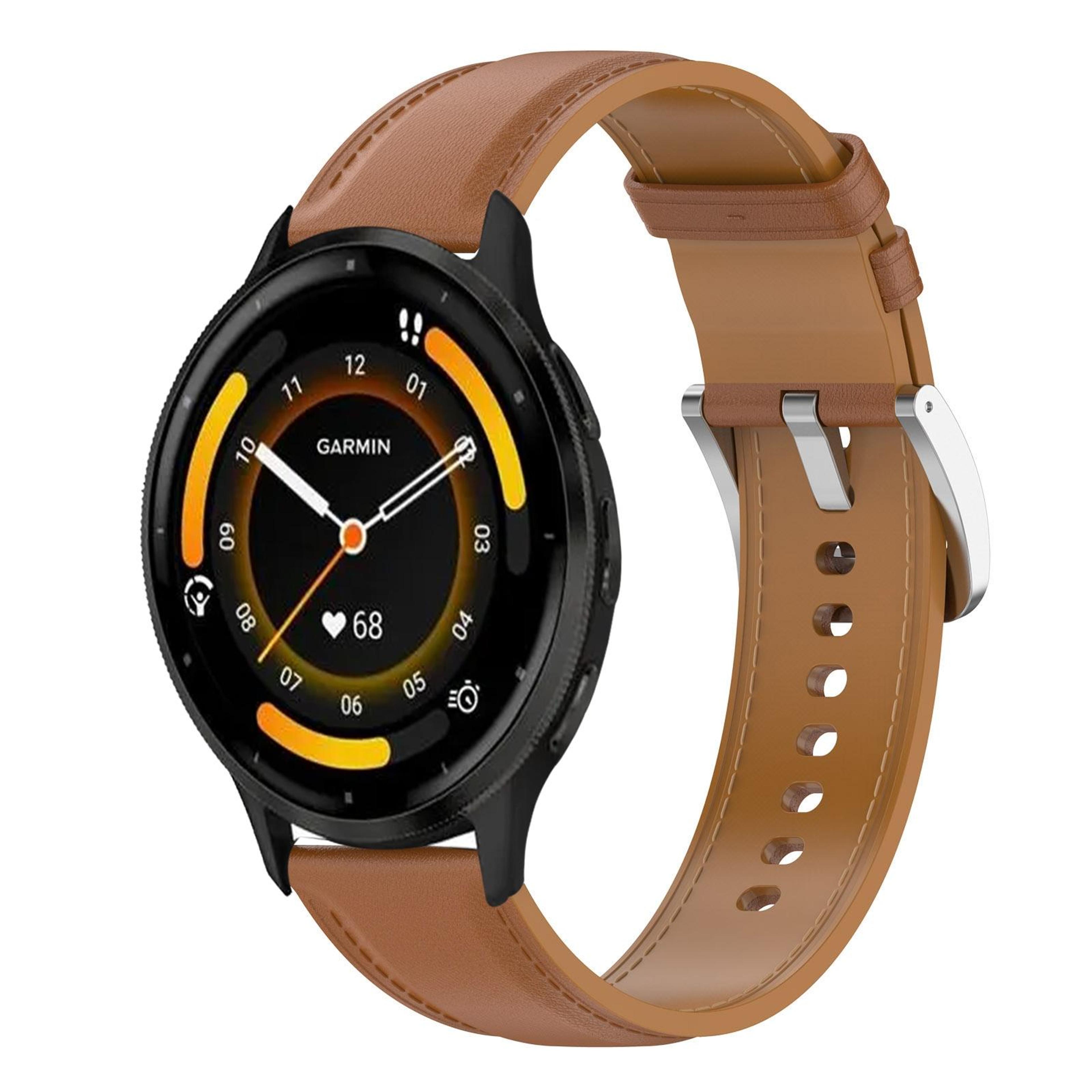 Garmin Venu 3 Genuine Leather Watch Band 22mm Quick Release Replacement Strap With Stainless Steel  8