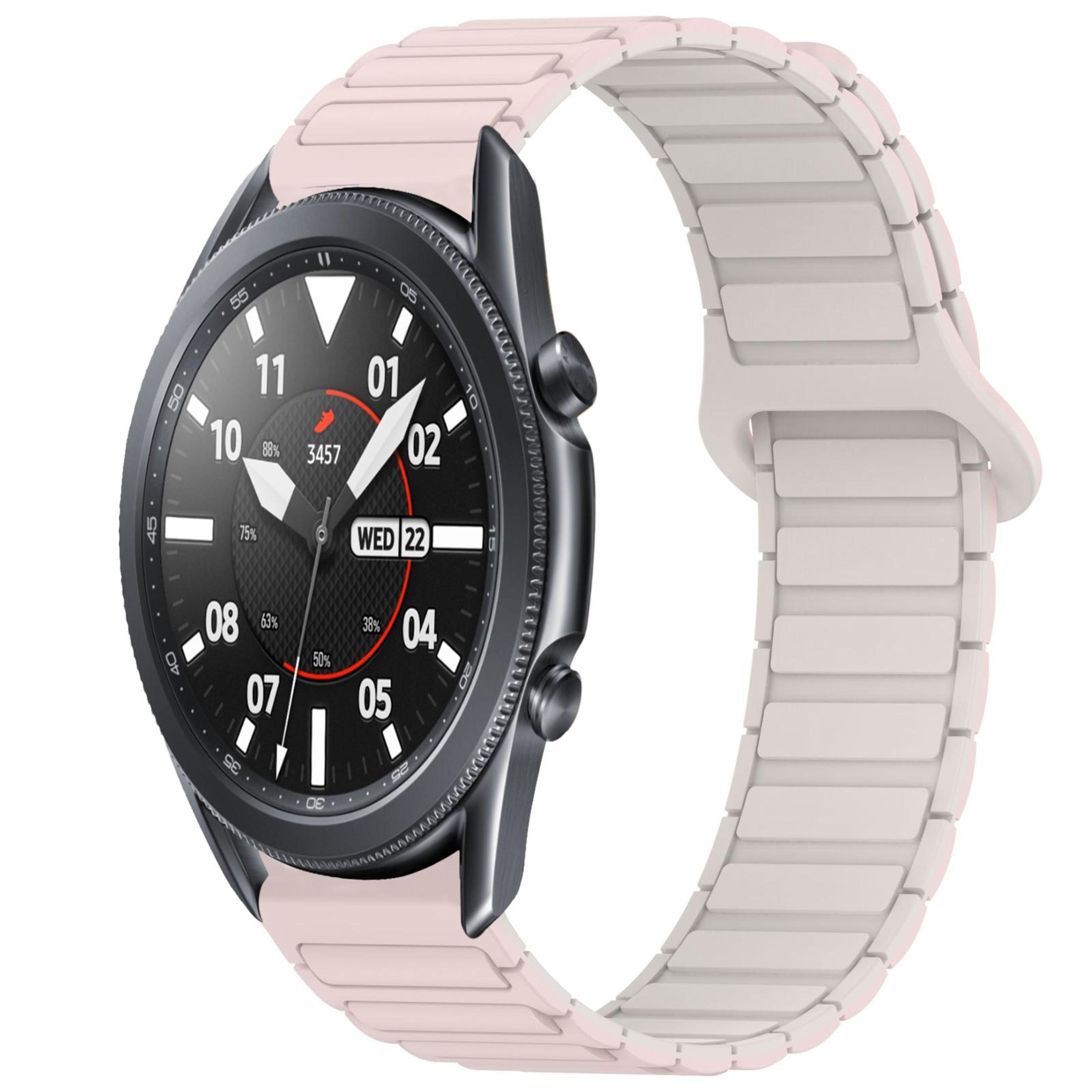 Samsung Galaxy Watch3 45mm Magnetic Silicone Watch Band Dual Color Adjustable Replacement Strap 11