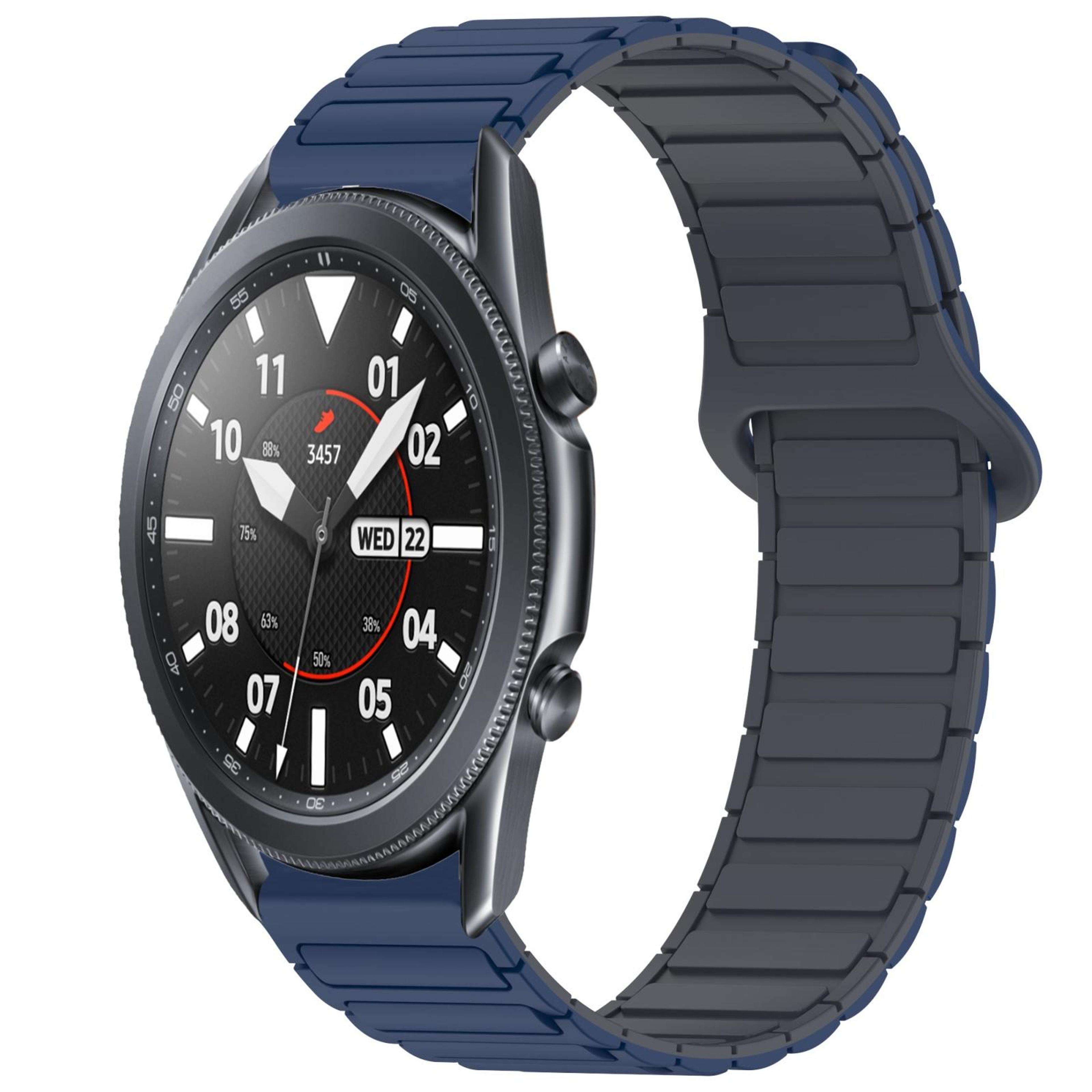Samsung Galaxy Watch3 45mm Magnetic Silicone Watch Band Dual Color Adjustable Replacement Strap 19