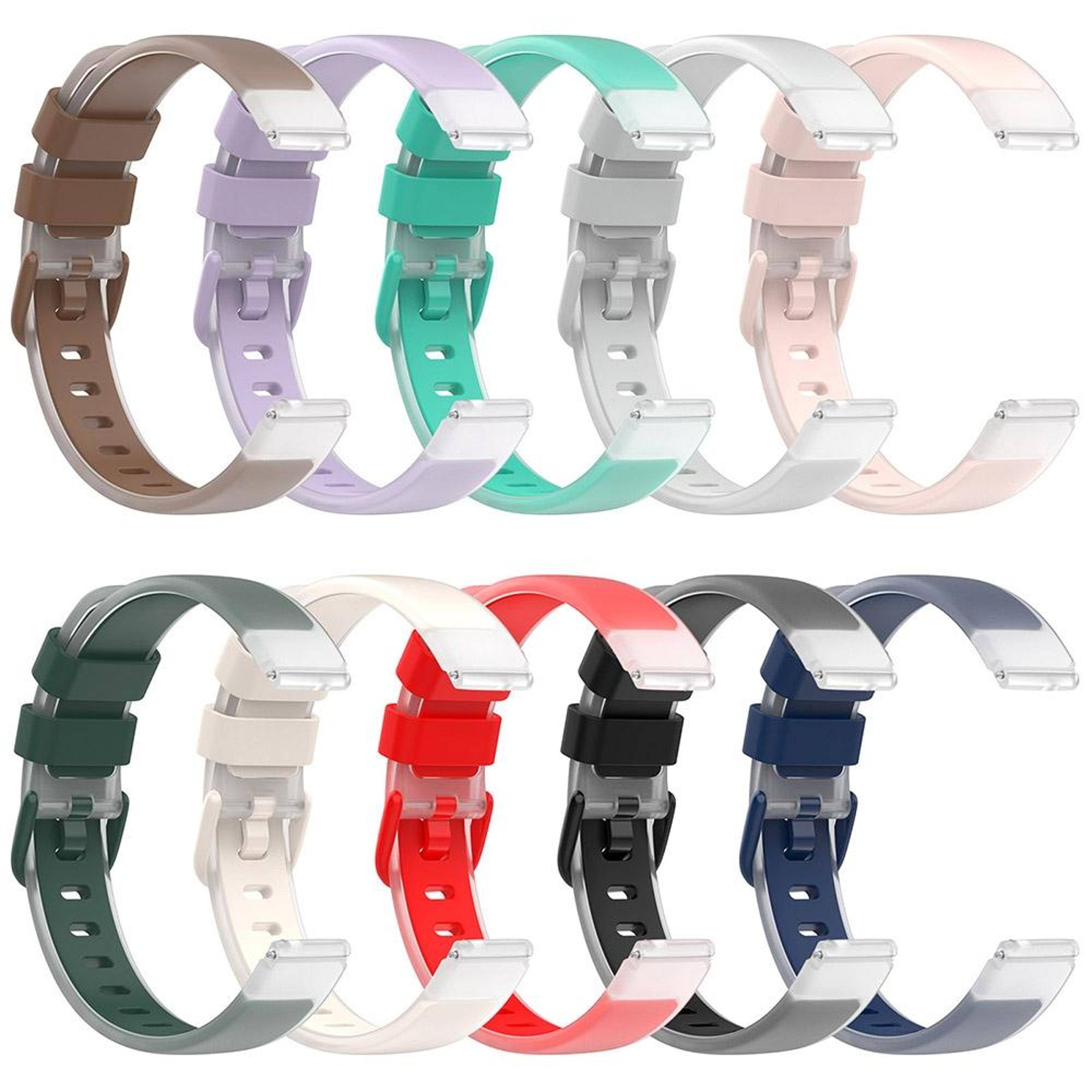 Universal Silicone Watch Band Two Color Transparent Replacement Watch Strap 8